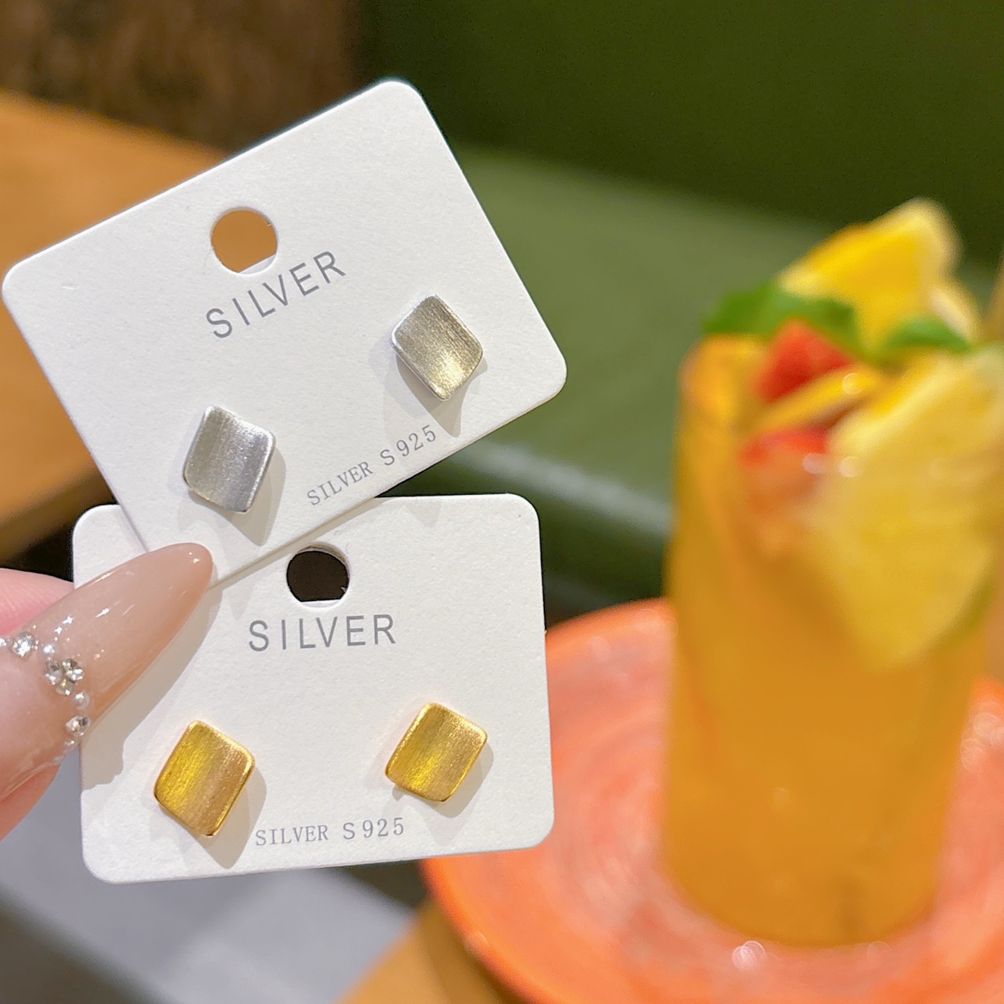 Solid Silver Earrings Gentle Date Night Gold