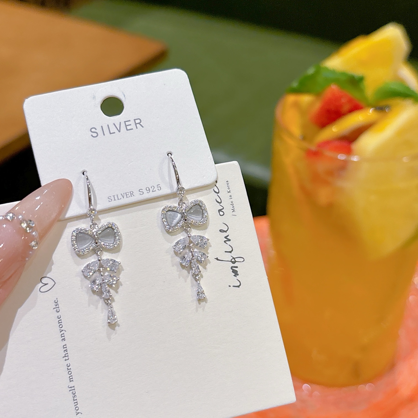 高級感高品質シルバードロップ＆スレッドイヤリングシルバー 母の日