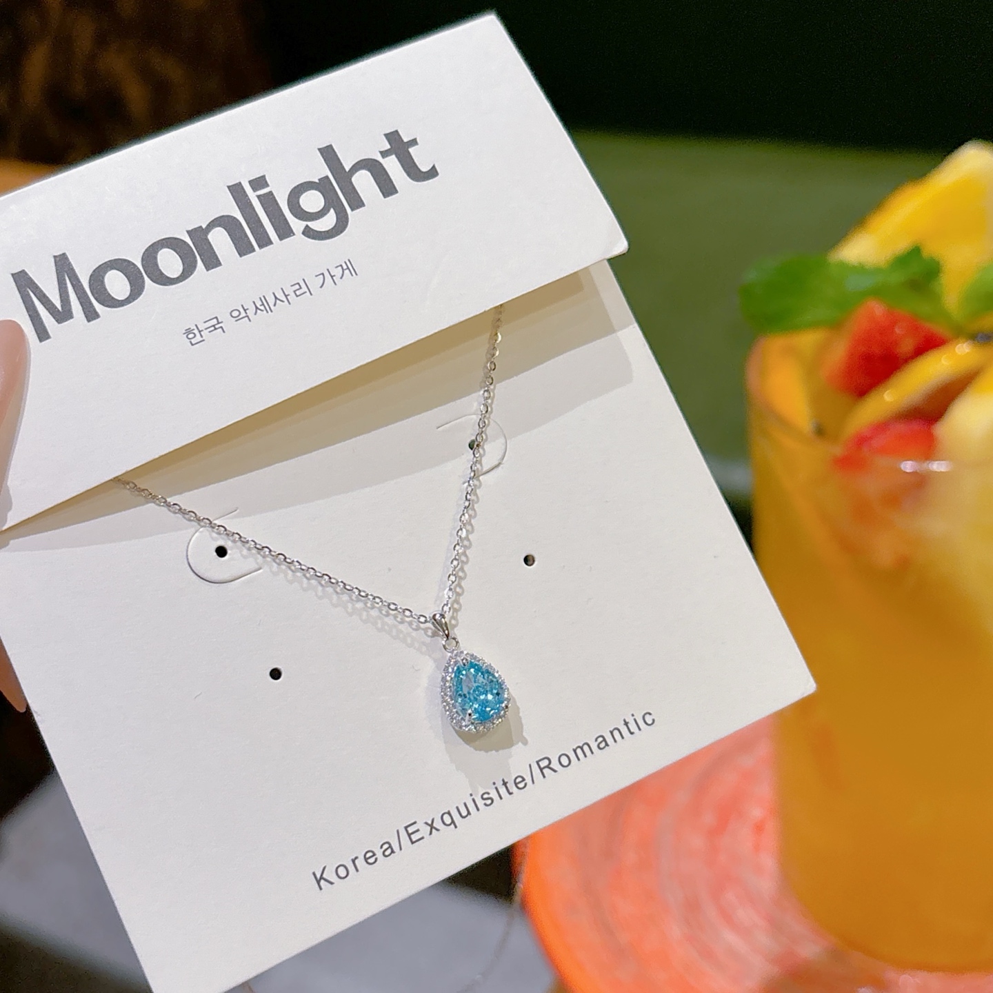 925 Silver High Carbon Diamond Necklace Sweet & Cool Teacher's Day