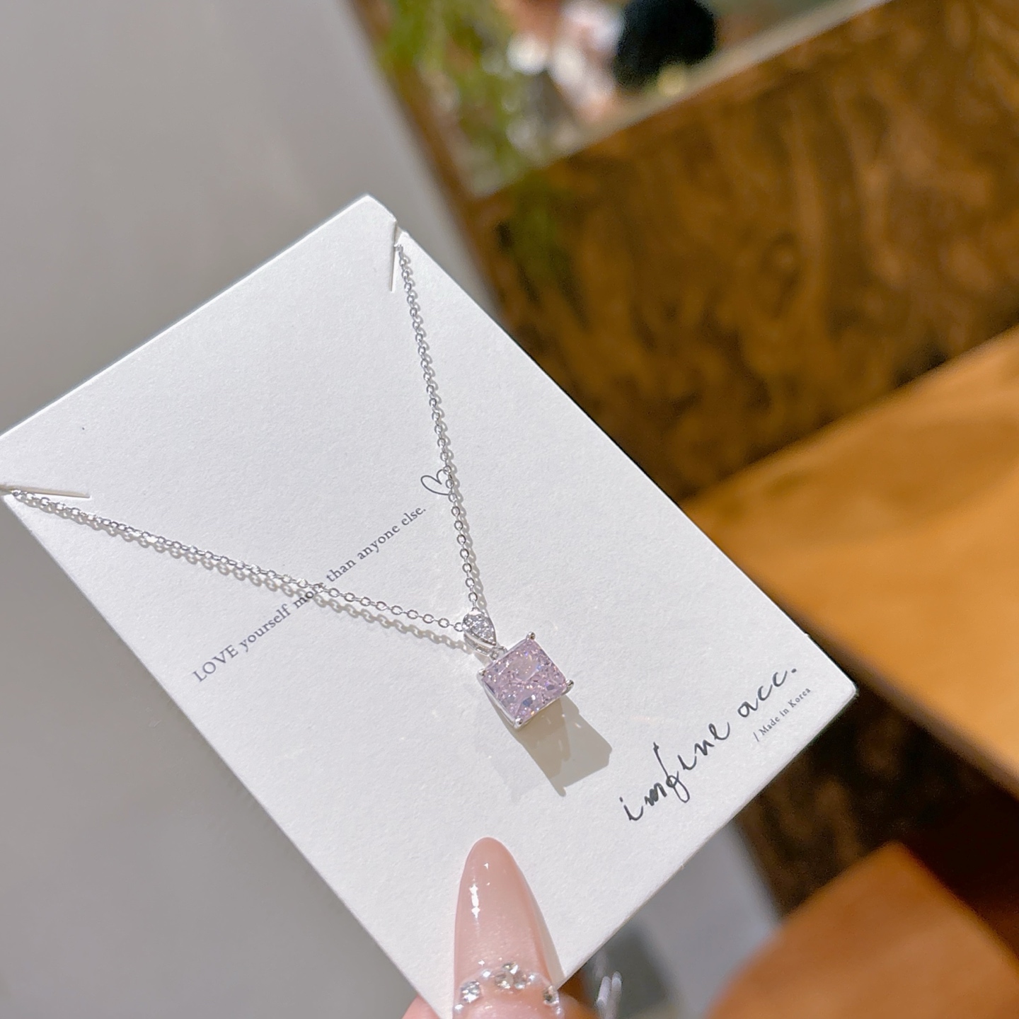 S925 Sterling Silver High Carbon Diamond Necklace Artistic Bestie Gift