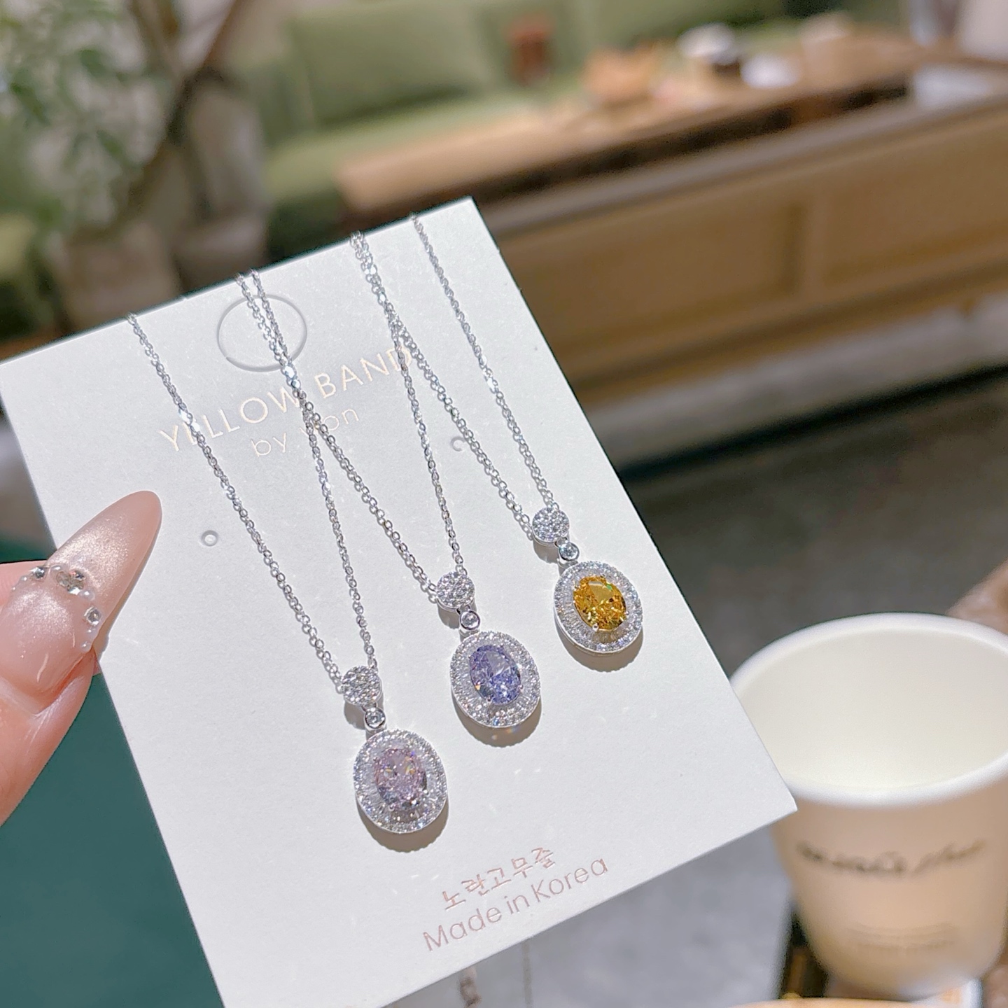 High Polish Silver High Carbon Diamond Necklace Playful Banquet Gold