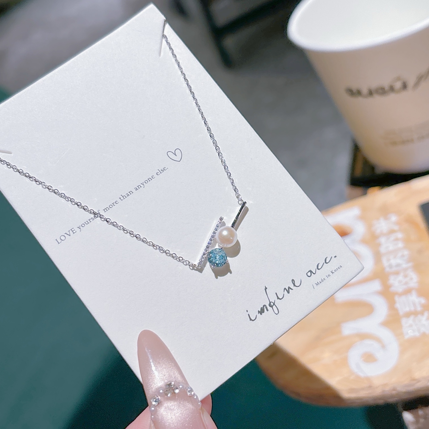 High Polish Silver High Carbon Diamond Necklace Ultra Minimal Anniversary