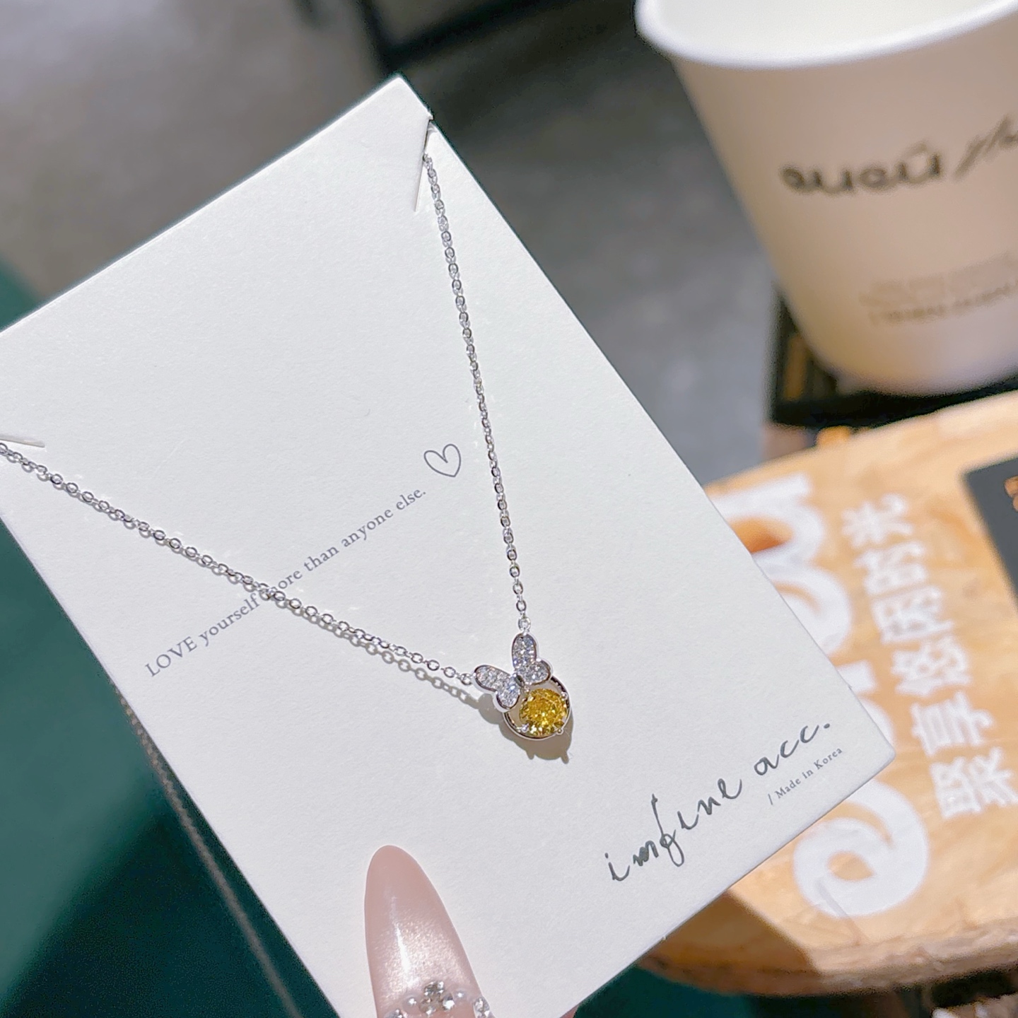 Solid Silver High Carbon Diamond Necklace Artistic Graduation Silver