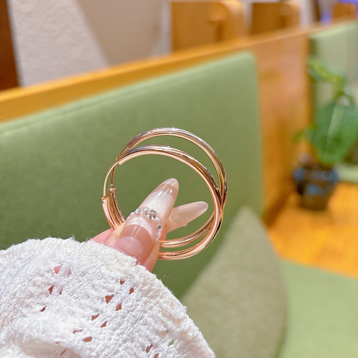 High Polish Silver Hoop Earrings Fashion Spring Festival Gold