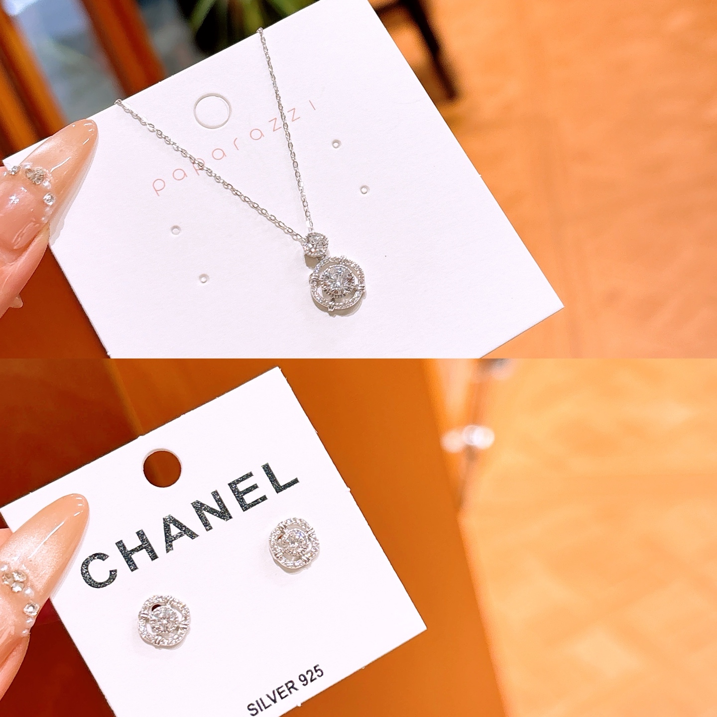 Hypoallergenic Silver Earrings & Necklace Set Elegant Everyday Wear