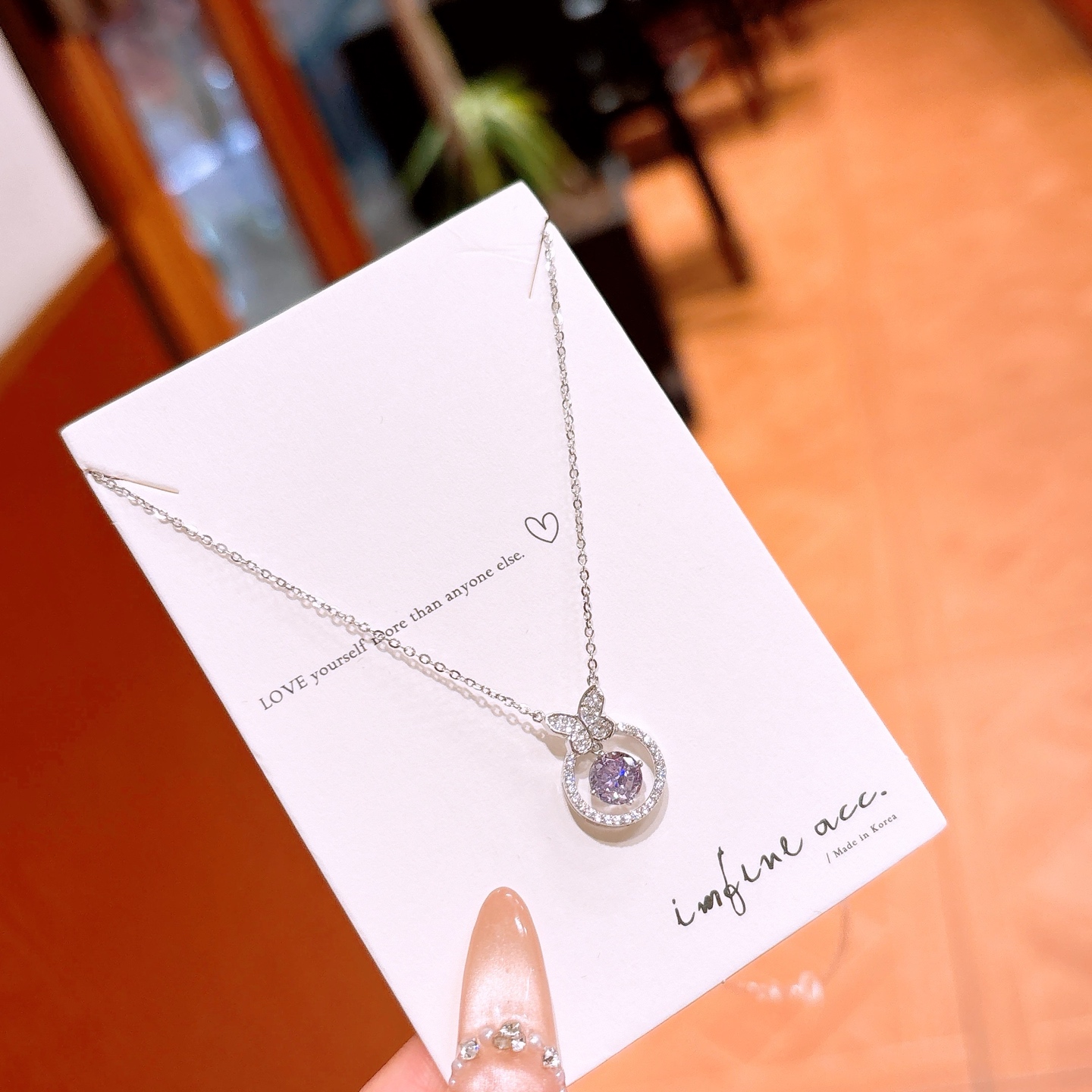 Fine Silver High Carbon Diamond Necklace Pure Engagement Gold