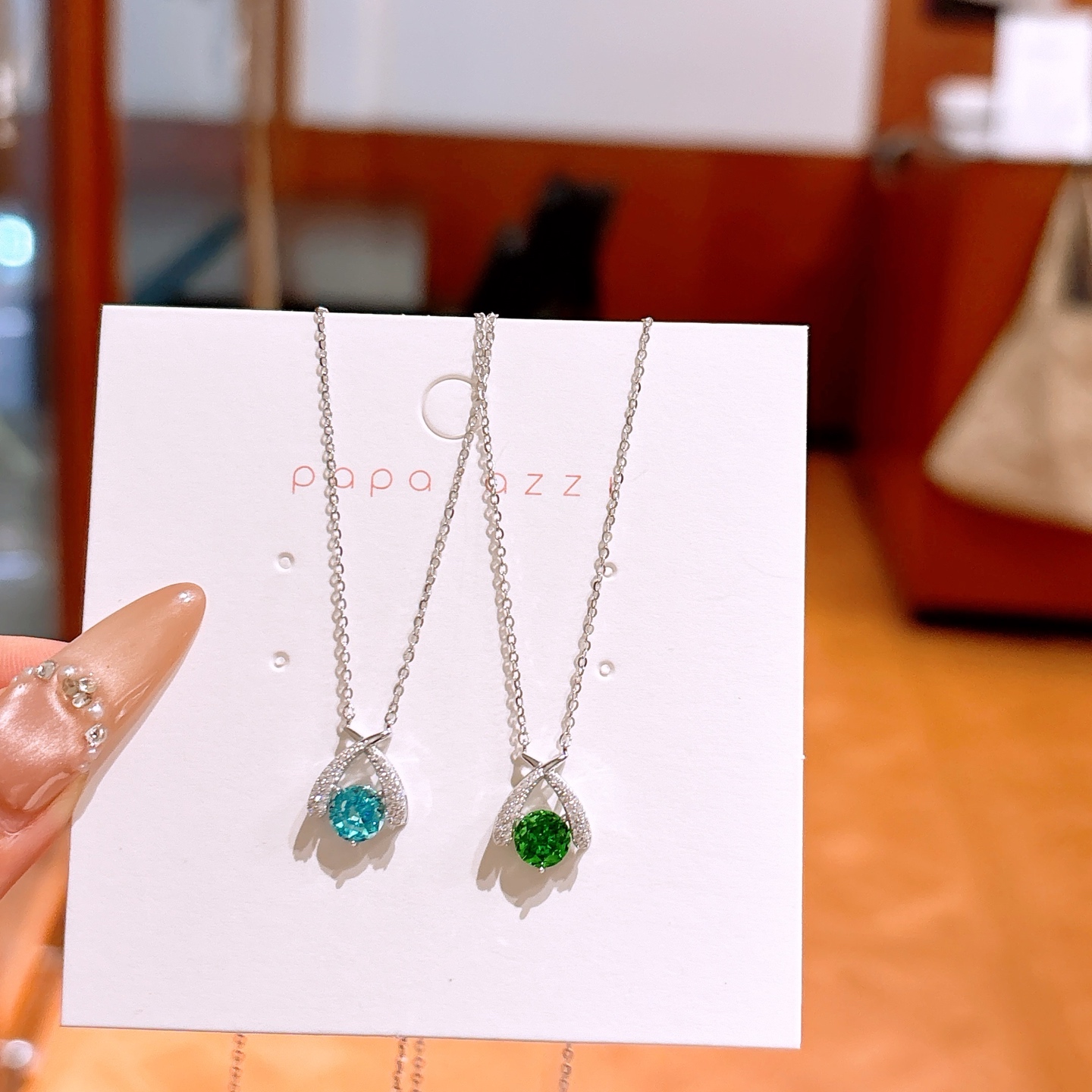 High Polish Silver High Carbon Diamond Necklace Ins Style Spring Festival