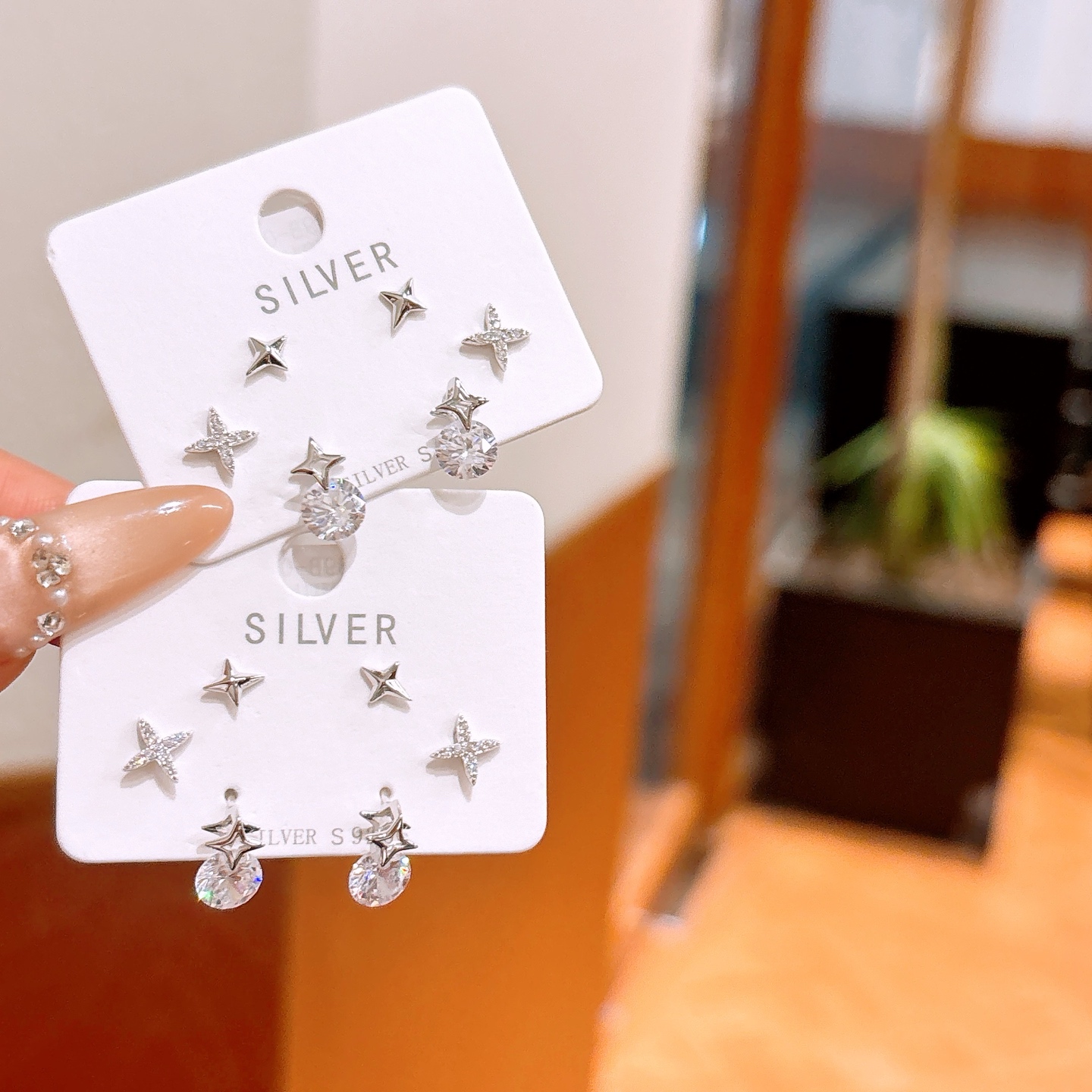 S925 Sterling Silver Earrings Sweet & Cool Party Silver