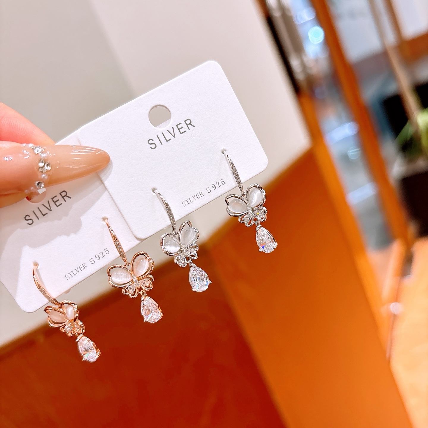 Allergiearmes Silber Ohrhänger & Fadenohrringe Niedlich Muttertag Gold