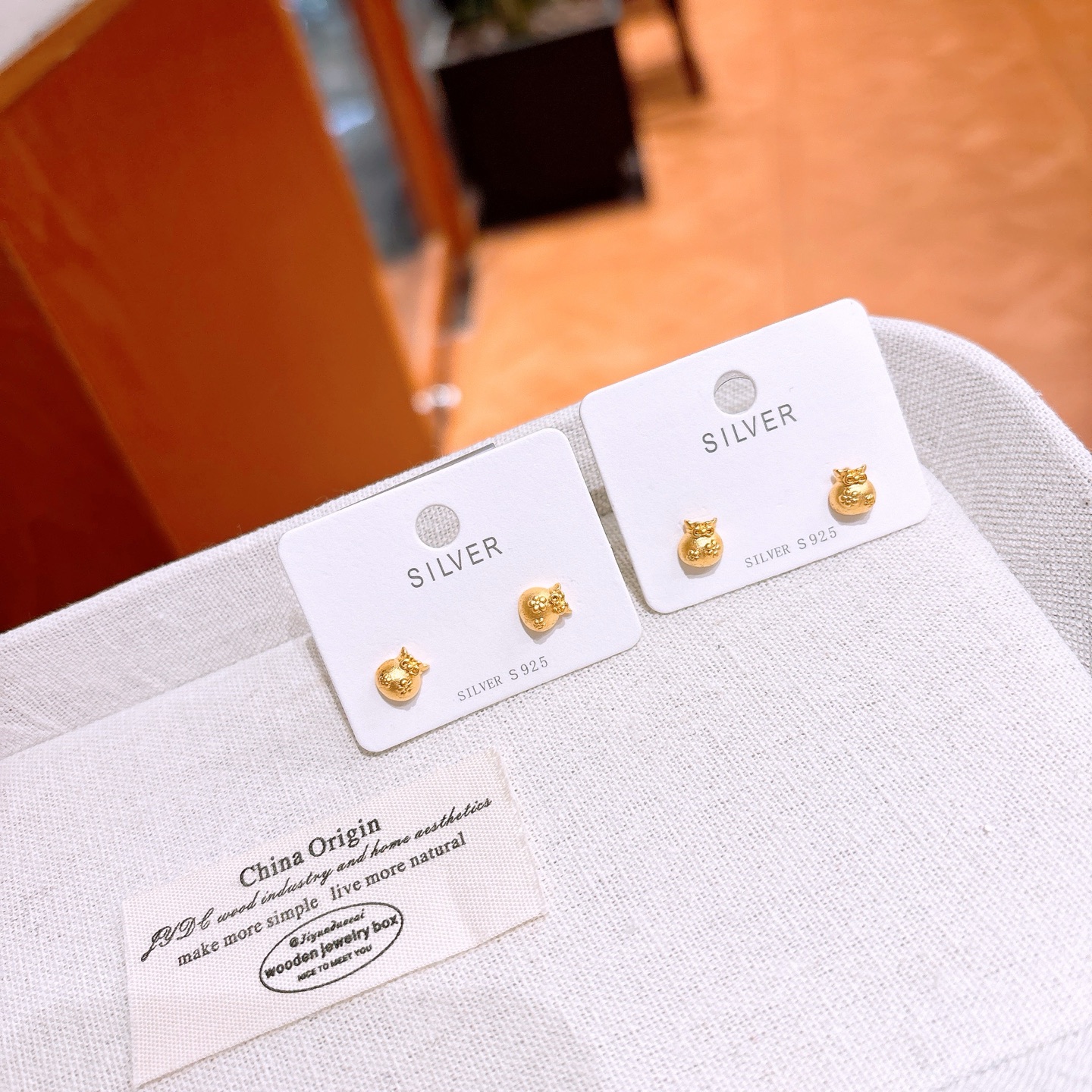 Feinsilber Ohrringe Süß Bankett Silber