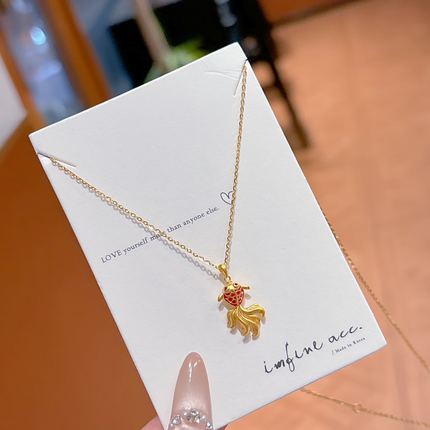 繊細純銀ネックレスゴールド 先生の日