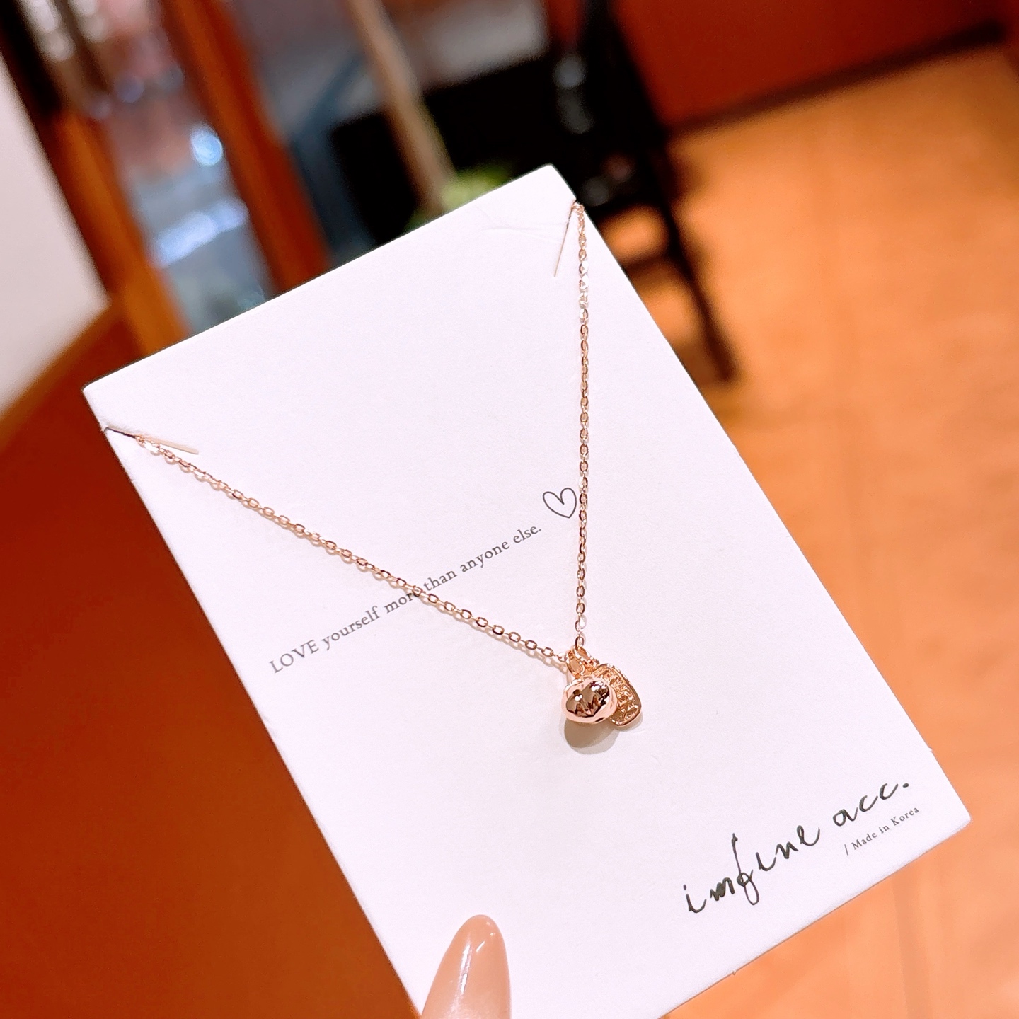 925 Silver Necklace Sweet & Cool Self-love Gold