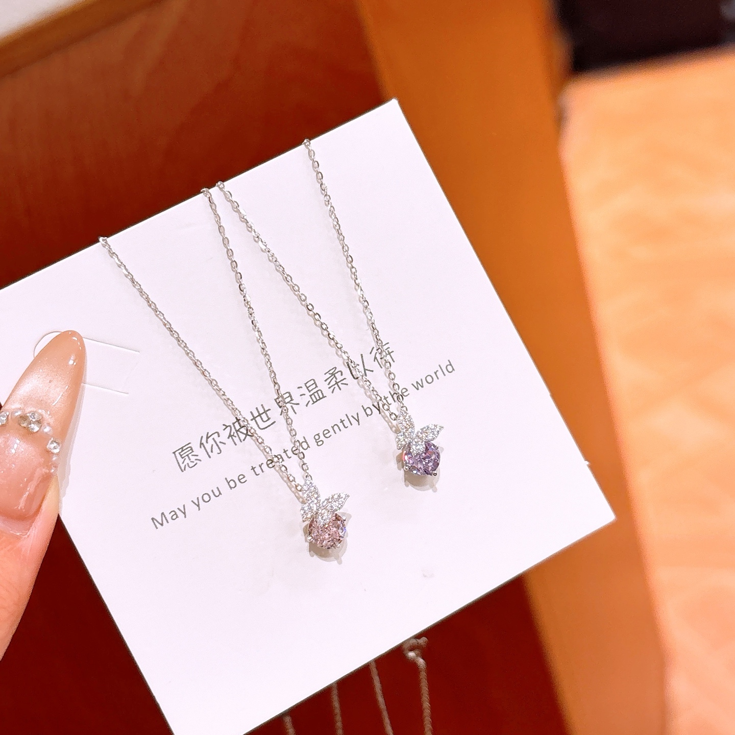 S925 Sterling Silver High Carbon Diamond Necklace Premium Wedding Favor