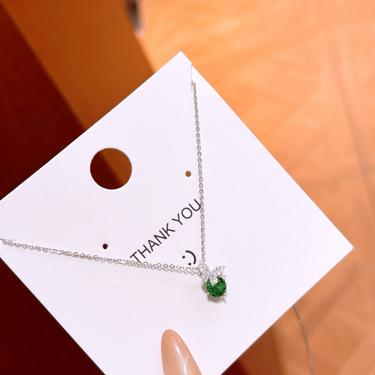 High Polish Silver High Carbon Diamond Necklace Playful New Year