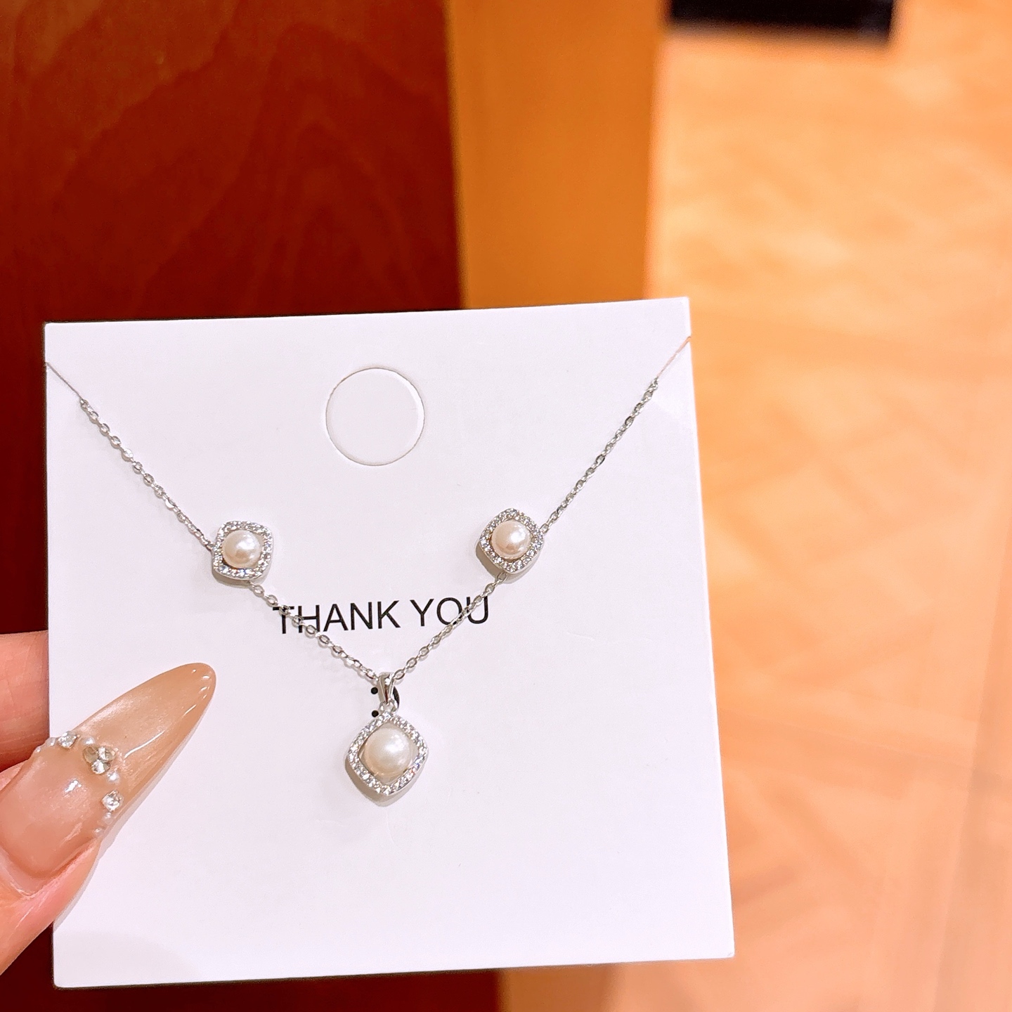 韓国風低アレルギー銀イヤリング＆ネックレスセットシルバー ウェディングギフト