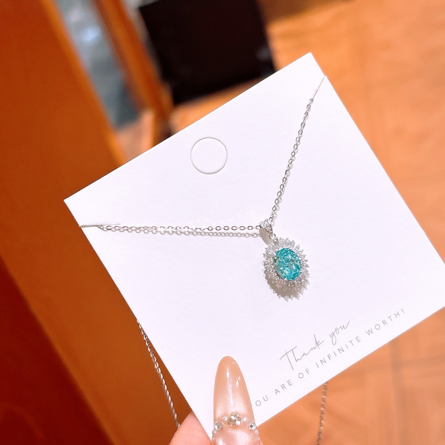 知性的純銀ハイカーボンダイヤネックレスシルバー 通勤