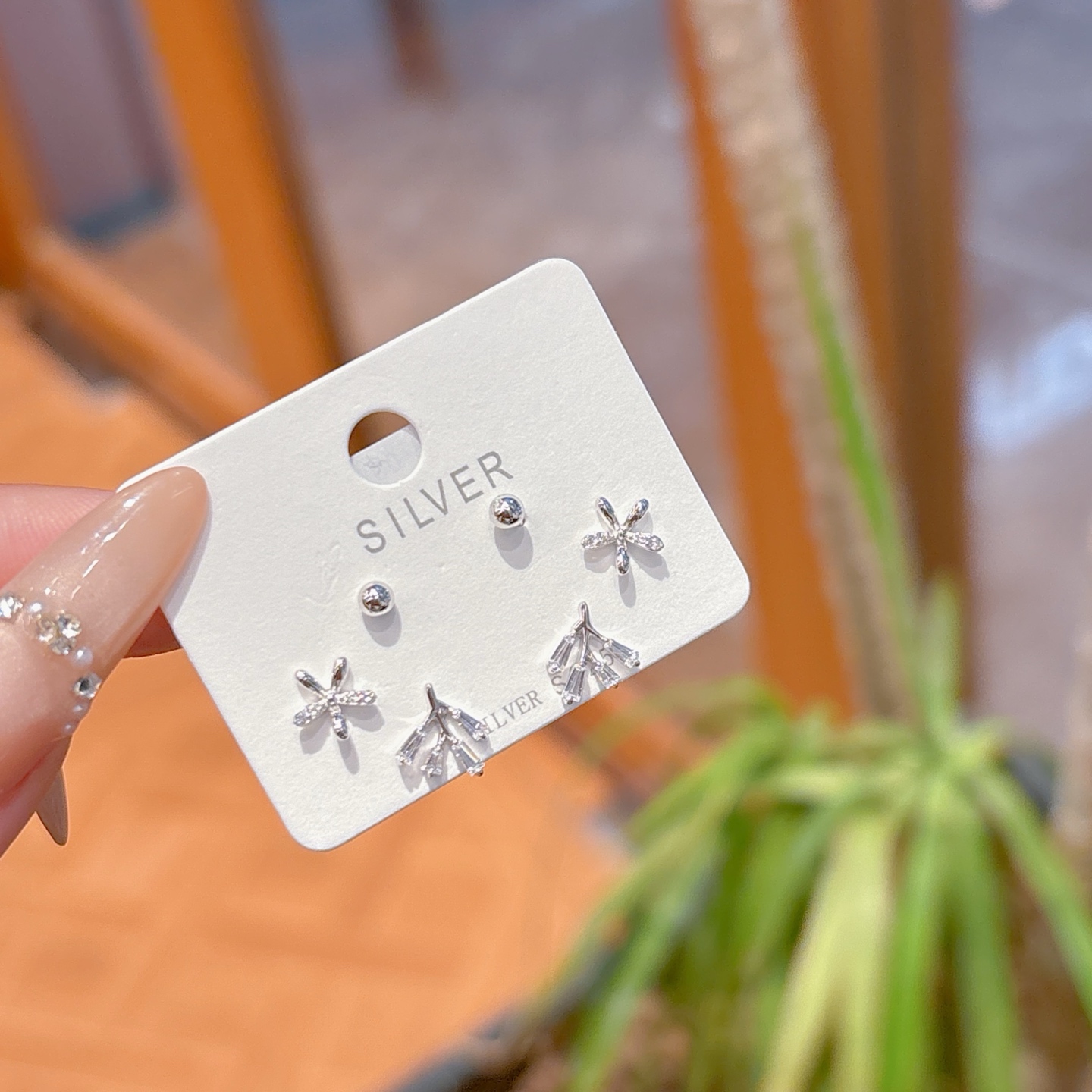 Solid Silver Earrings Chic Housewarming Gold