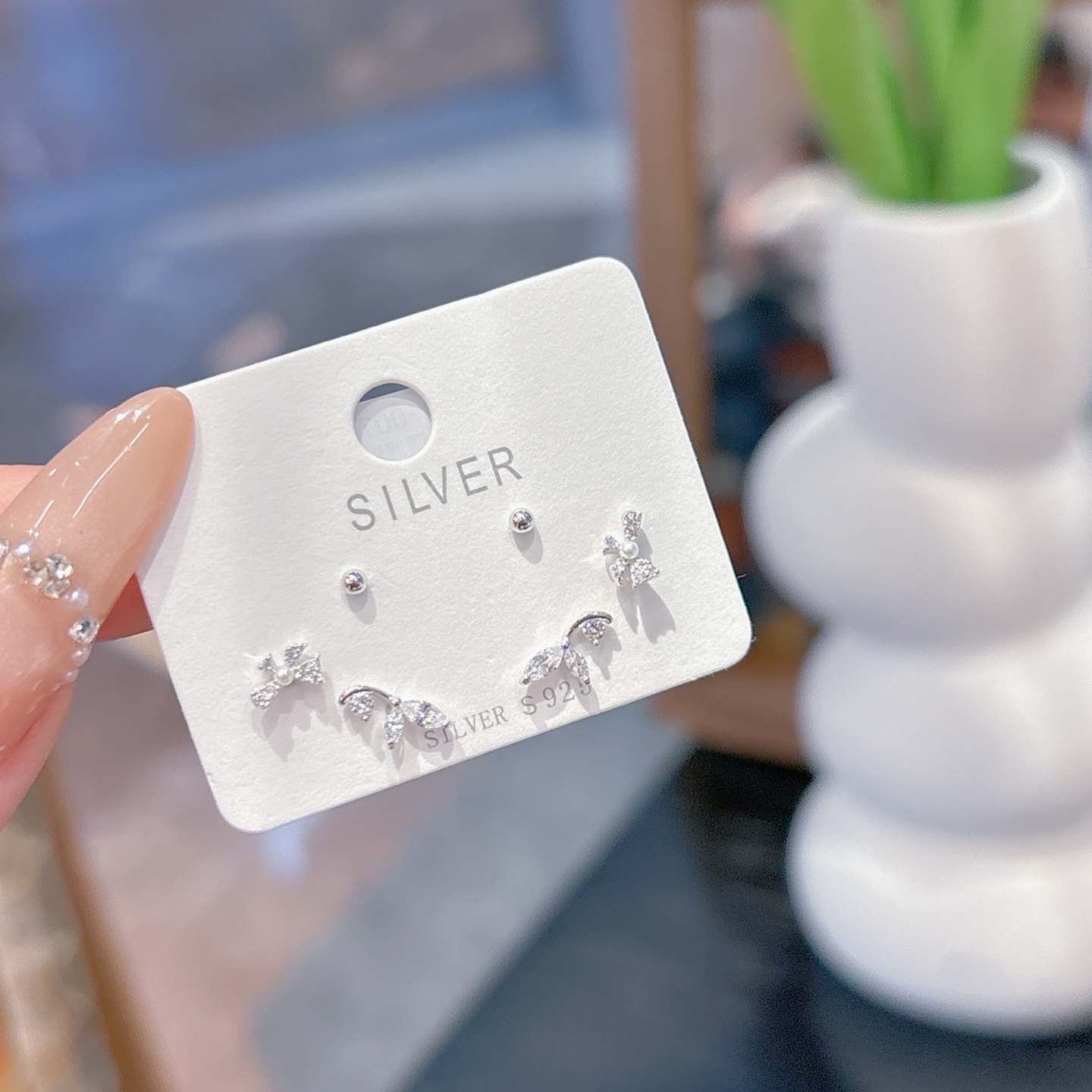 Fine Silver Earrings Gentle New Year Silver