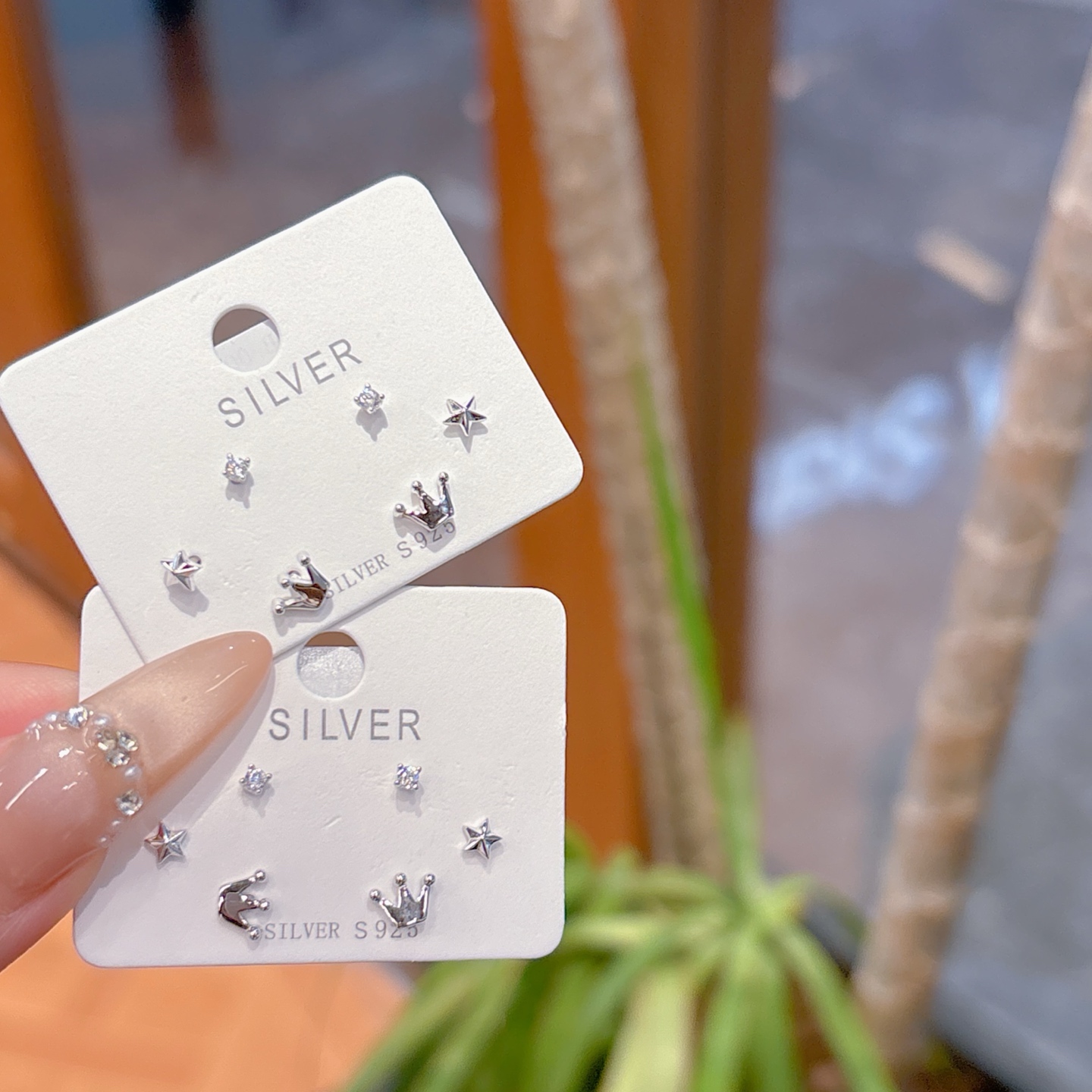 Solid Silver Earrings Light Luxury Office Silver