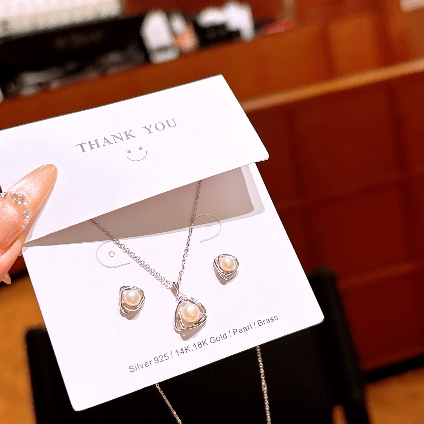 Solid Silver Earrings & Necklace Set Intellectual Christmas Silver