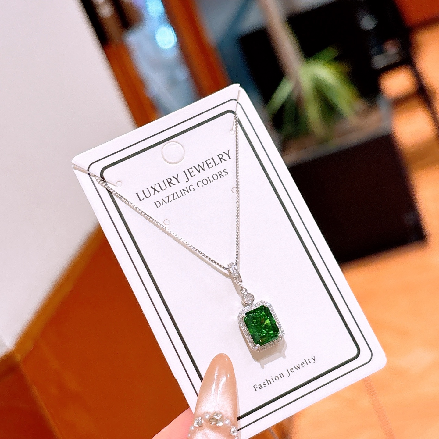 Fine Silver High Carbon Diamond Necklace Vintage Office Gold