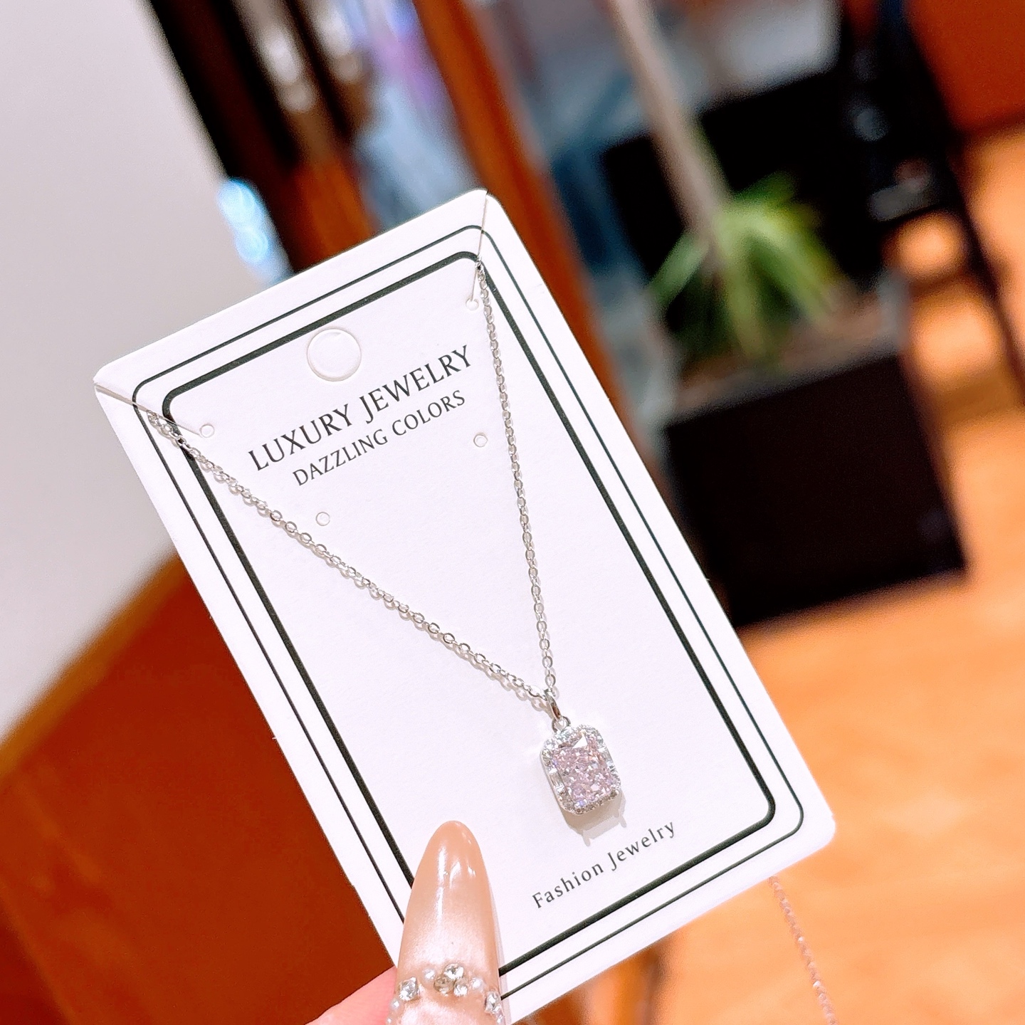 Nickel Free Silver High Carbon Diamond Necklace Fresh Housewarming