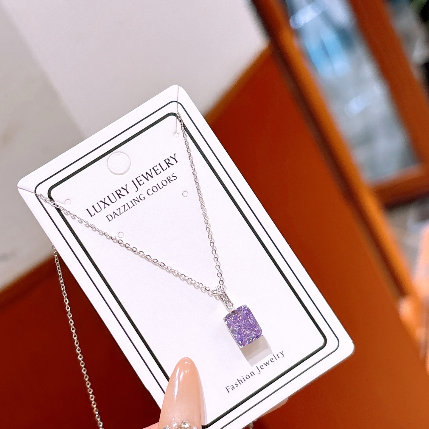 Solid Silver High Carbon Diamond Necklace Ins Style Gift for Her