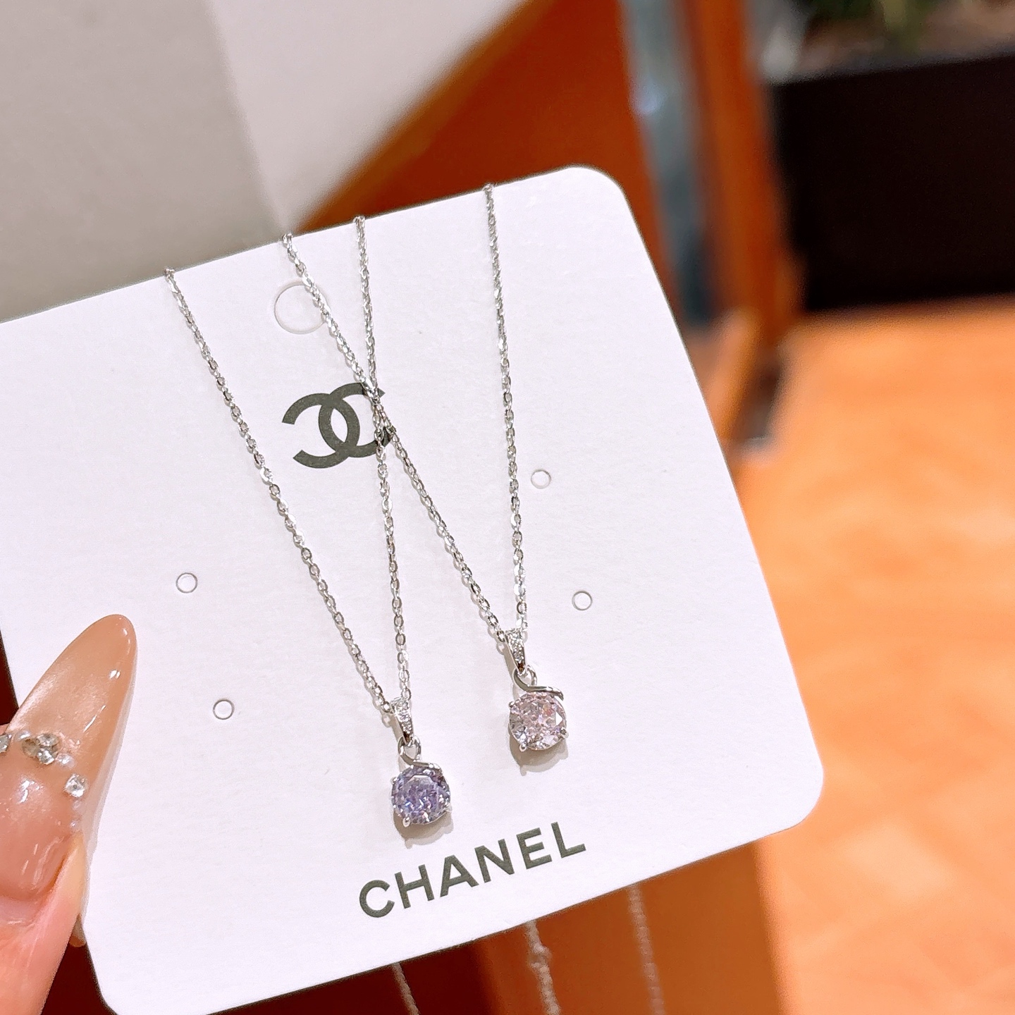 Fine Silver High Carbon Diamond Necklace Intellectual Teacher's Day