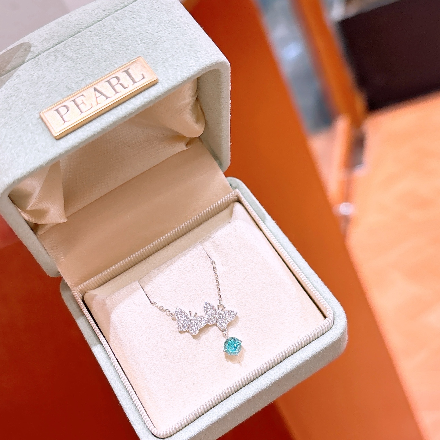 Solid Silver High Carbon Diamond Necklace Forest Graduation Gold