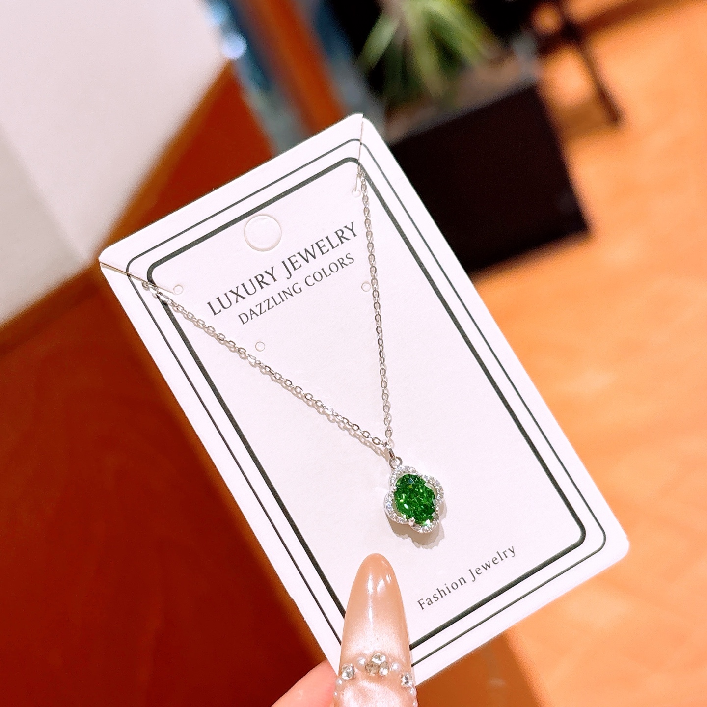 S925 Sterling Silver High Carbon Diamond Necklace Lively Mother's Birthday