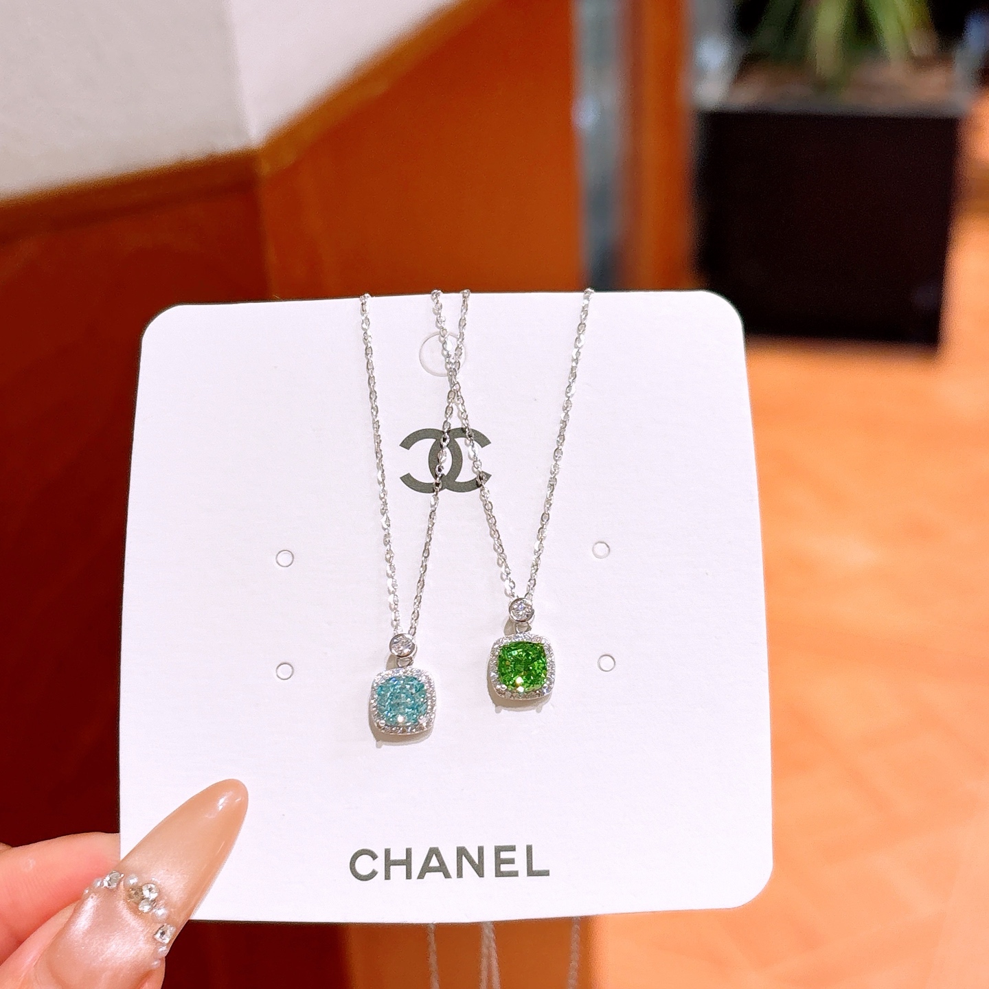 Nickel Free Silver High Carbon Diamond Necklace Artistic Christmas