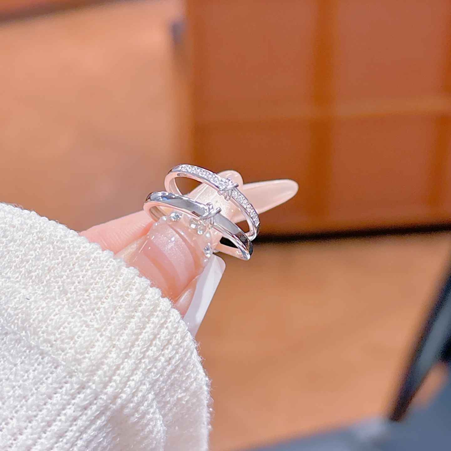 S925 Sterling Silver Couple Rings Intellectual Travel Silver