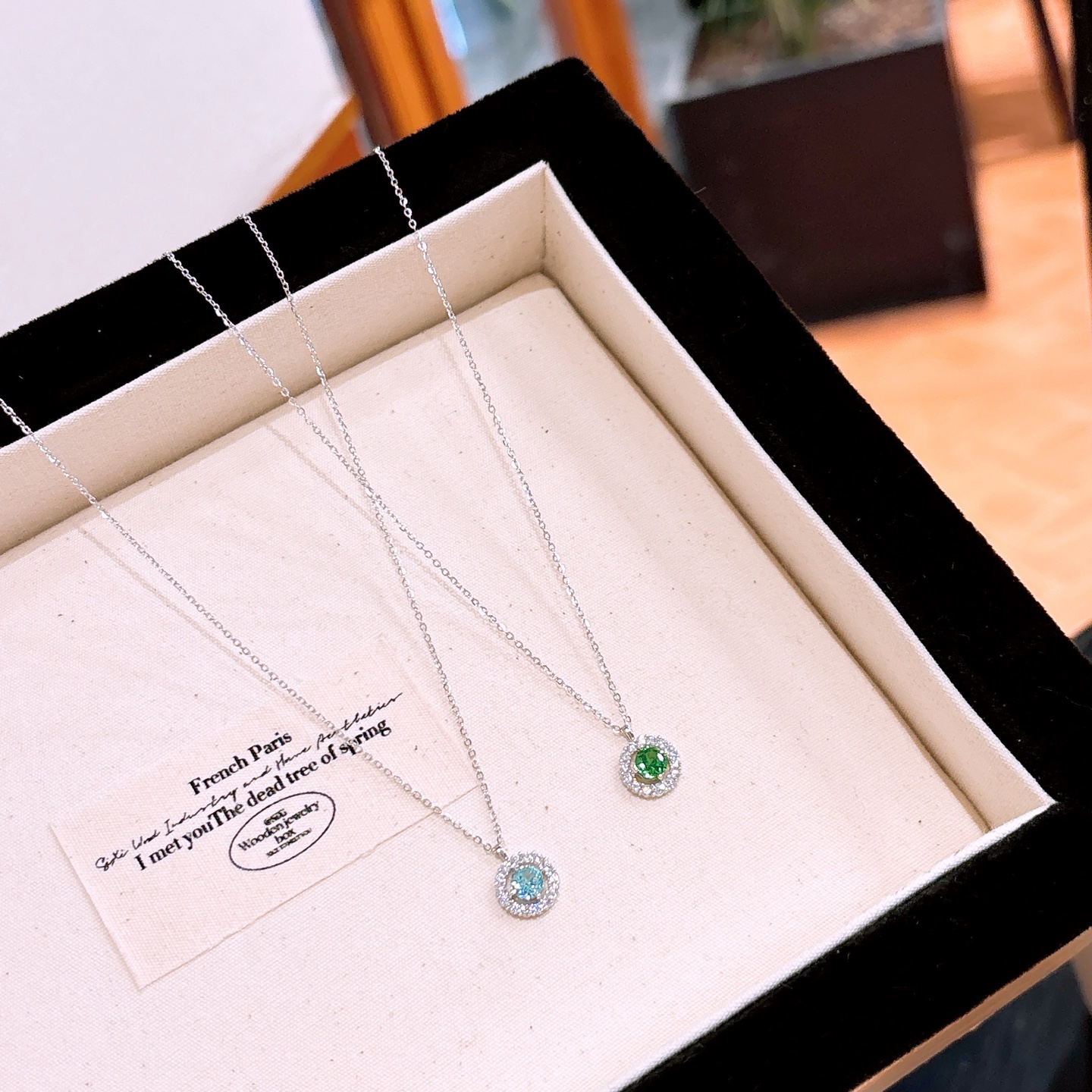 Nickel Free Silver High Carbon Diamond Necklace Unique Spring Festival