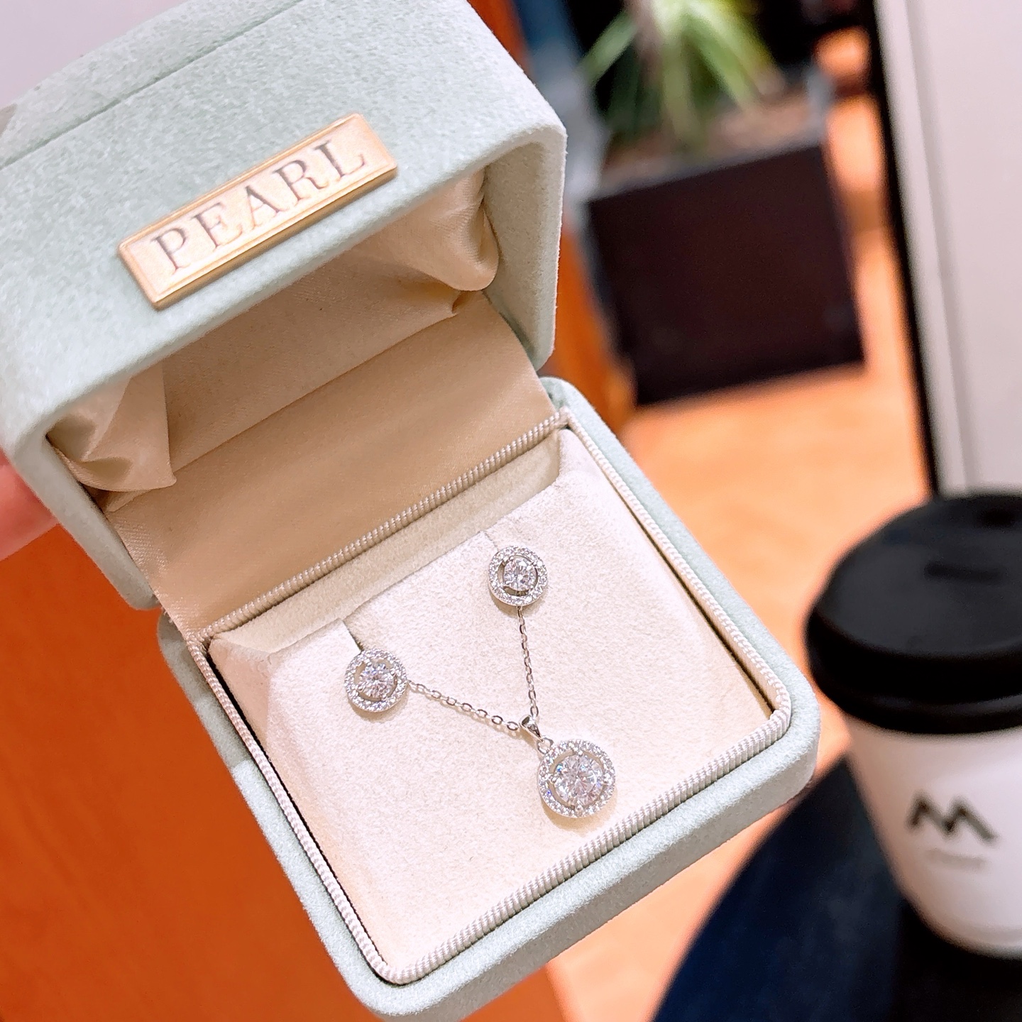 S925 Sterling Silver Earrings & Necklace Set Fashion Proposal Silver