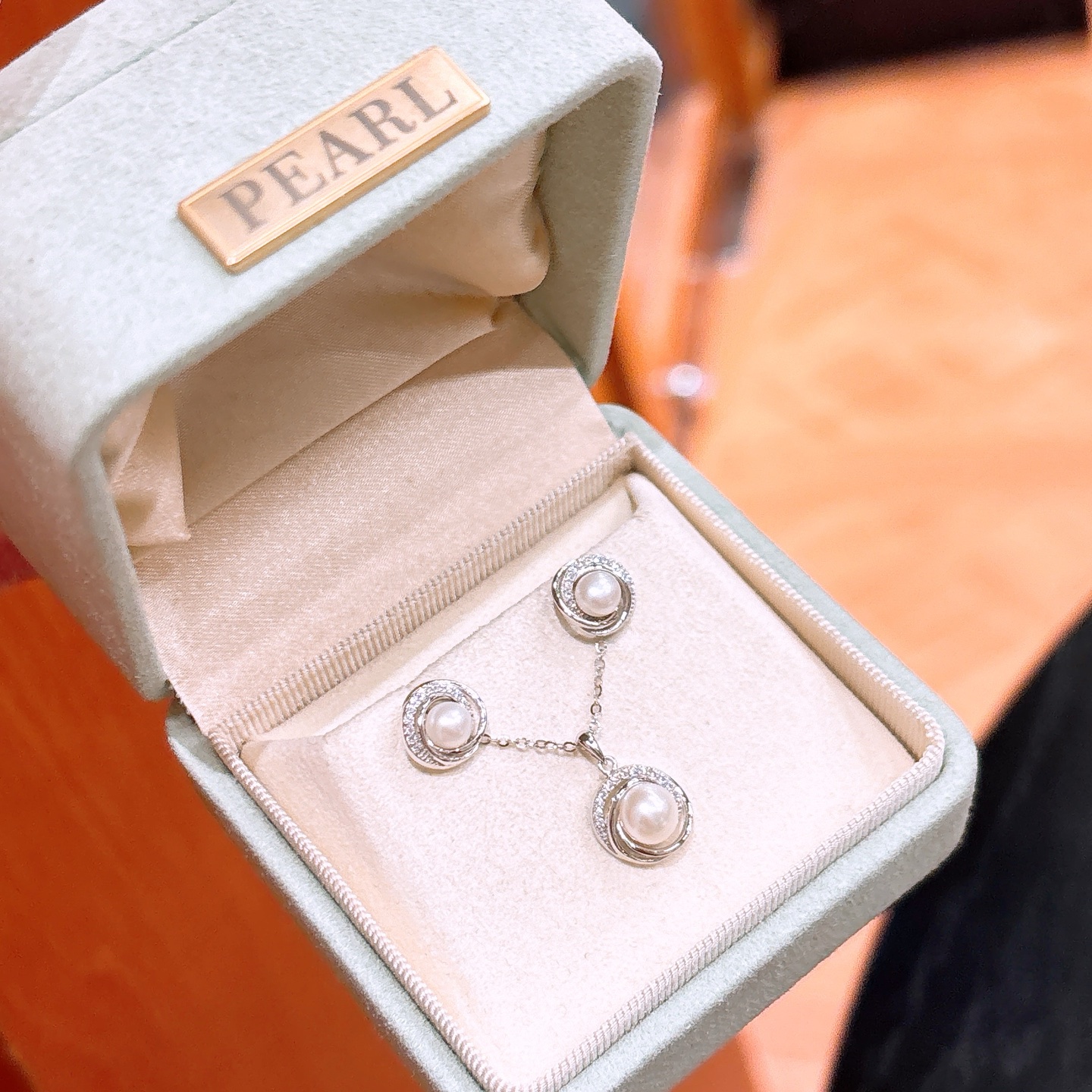 S925 Sterling Silver Earrings & Necklace Set Artistic Mother's Day