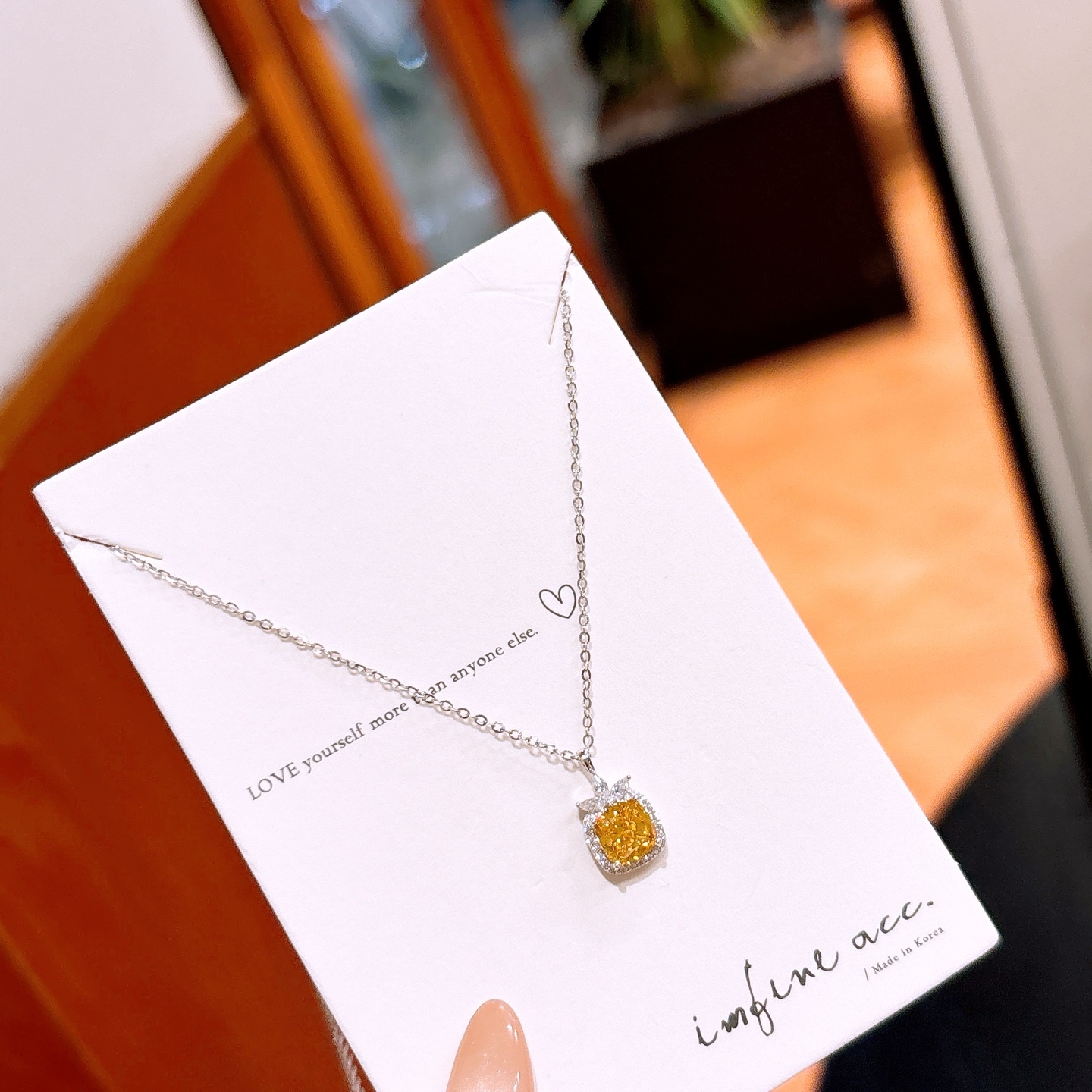 Hypoallergenic Silver High Carbon Diamond Necklace Playful Self-love