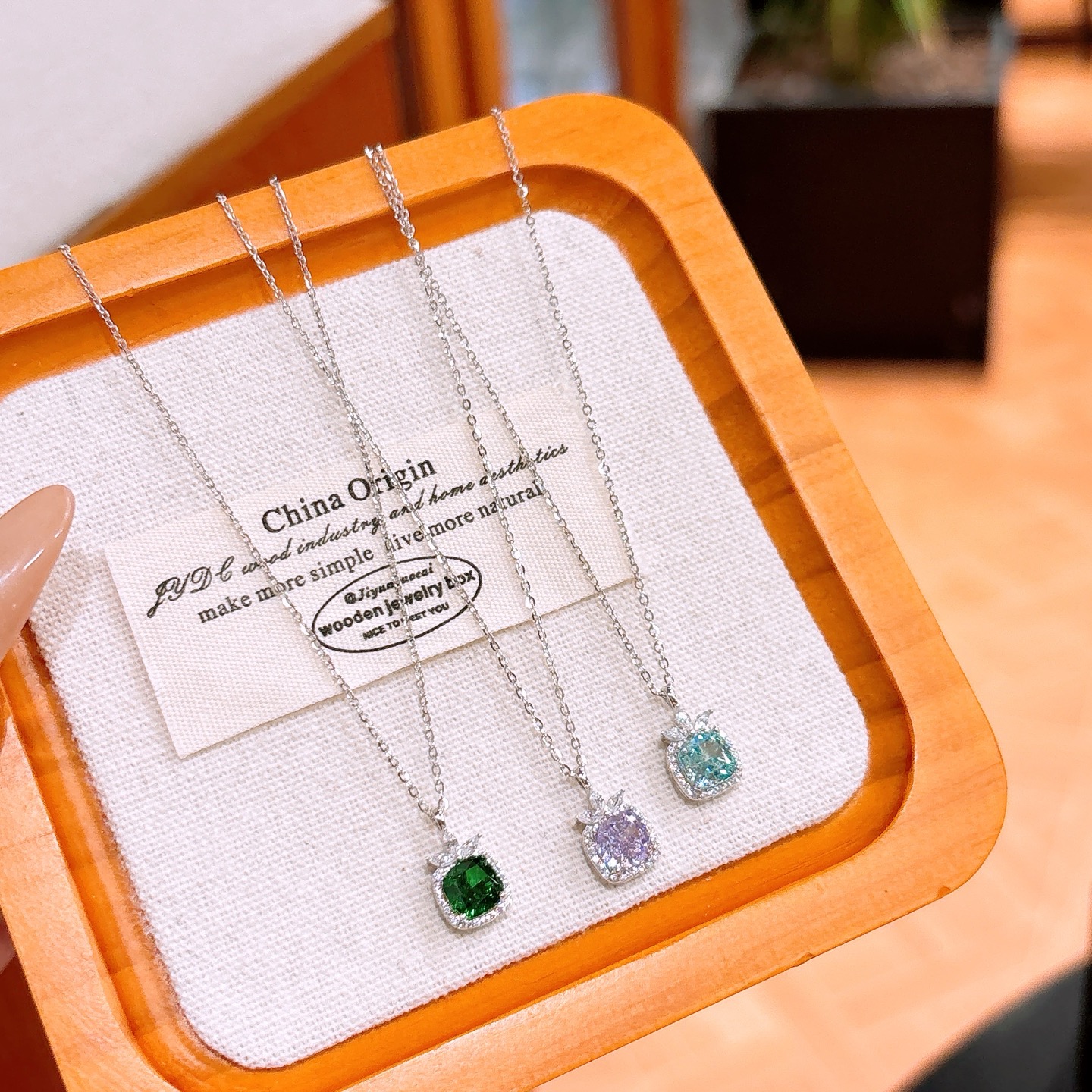 Solid Silver High Carbon Diamond Necklace Lively Self-love Gold