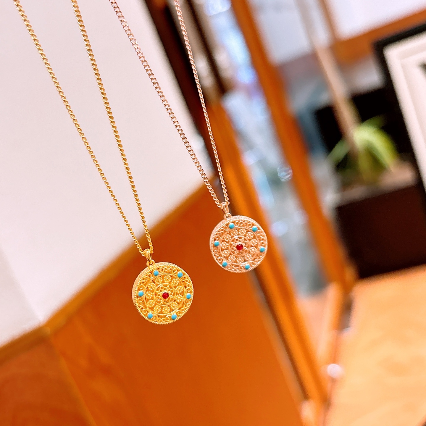 High Polish Silver Necklace Playful Graduation Gold