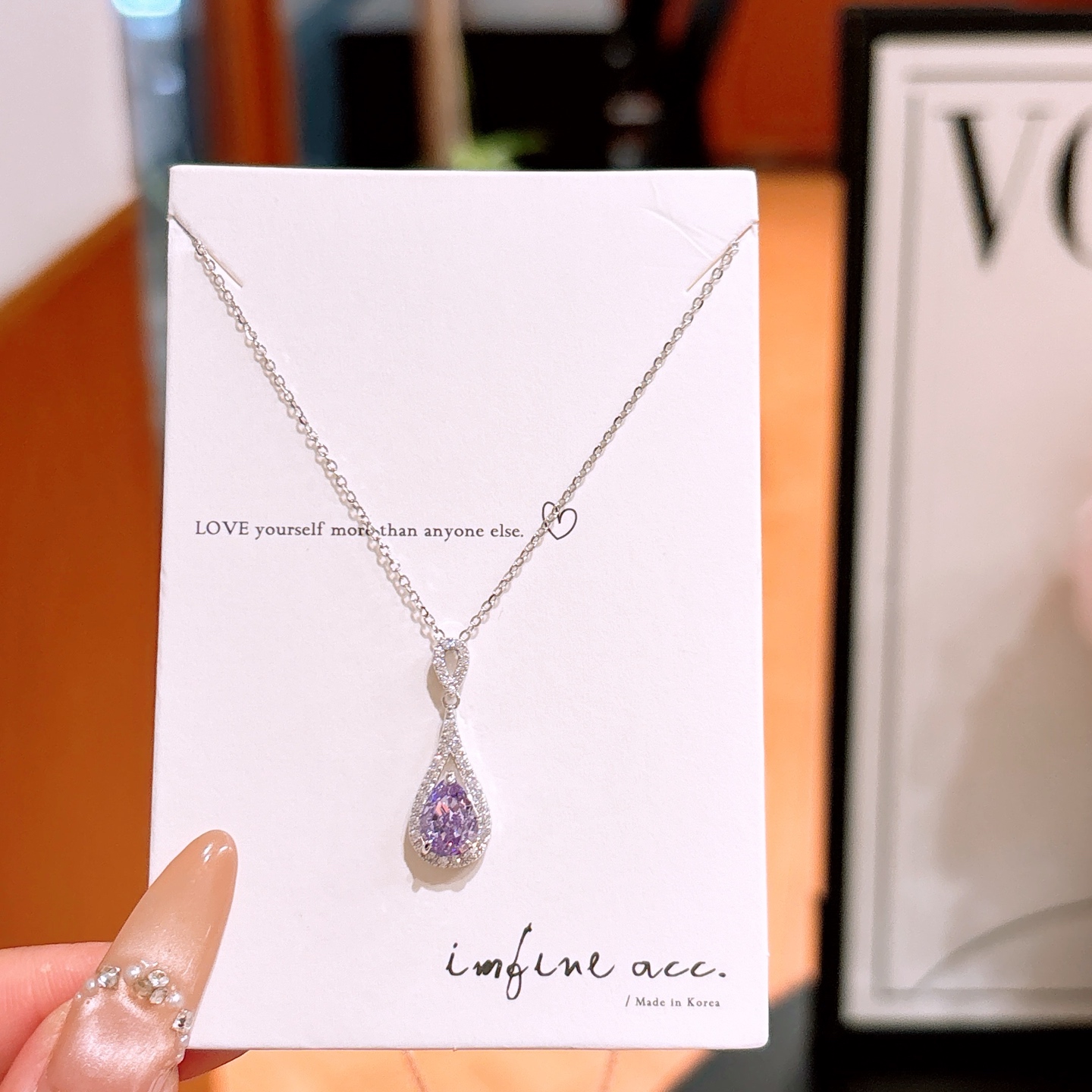 Fine Silver High Carbon Diamond Necklace Vintage Proposal Gold