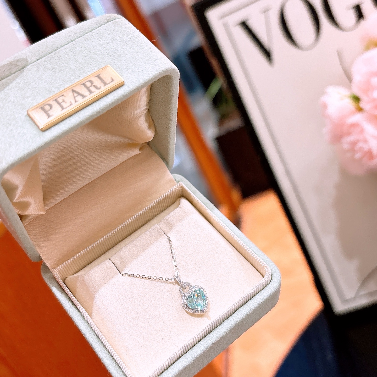 Fine Silver High Carbon Diamond Necklace Premium Housewarming Silver