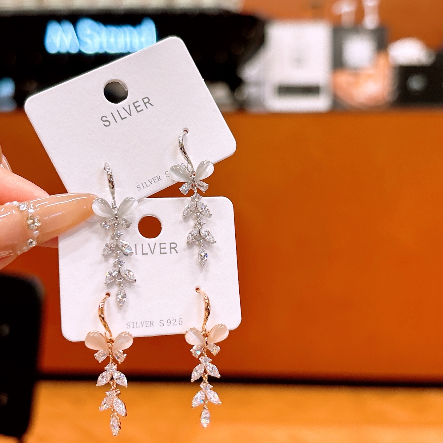 S925 Sterling Silver Drop & Thread Earrings Premium Wedding Registration