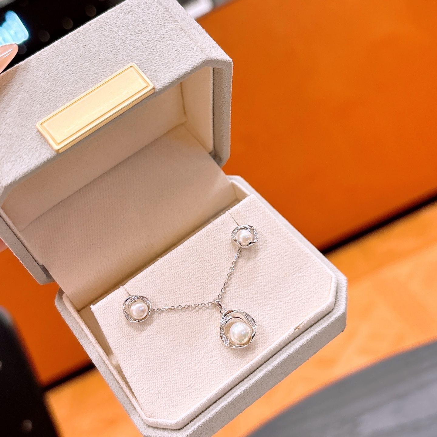 Nickel Free Silver Earrings & Necklace Set Unique Proposal Silver