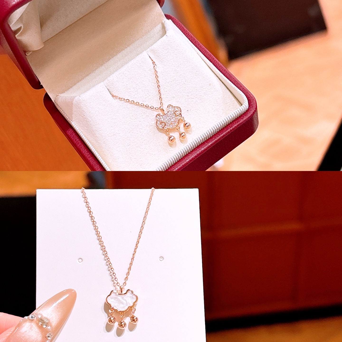 High Polish Silver Necklace Light Luxury Graduation Gold