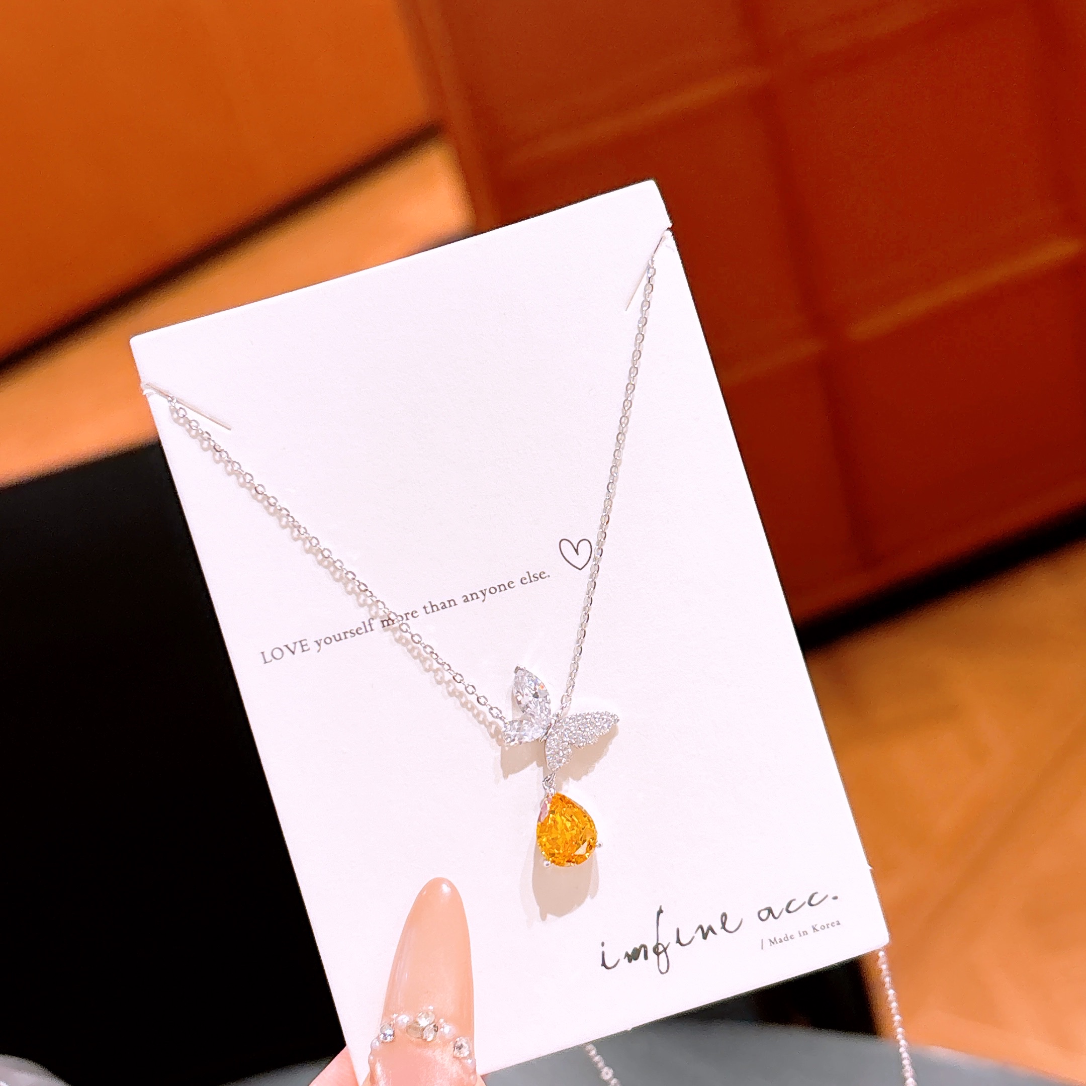 Hypoallergenic Silver High Carbon Diamond Necklace Fresh Graduation