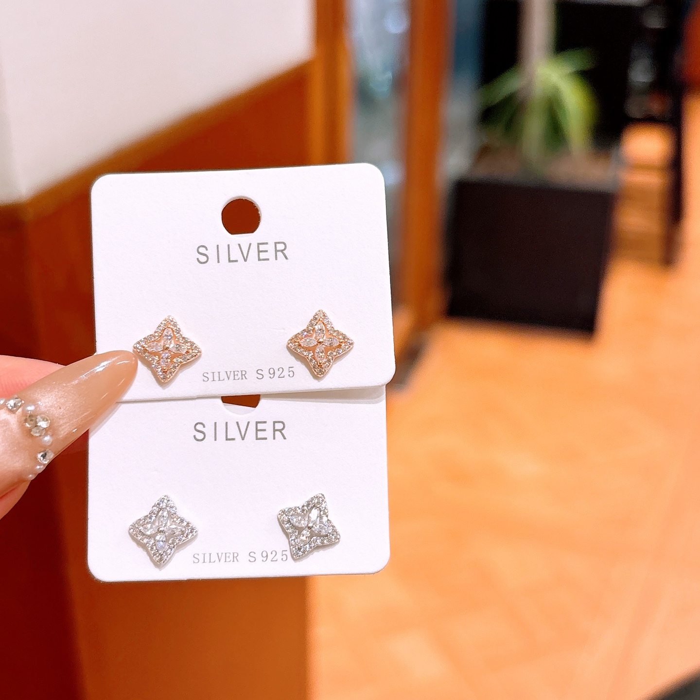 High Polish Silver Earrings Forest Housewarming Silver