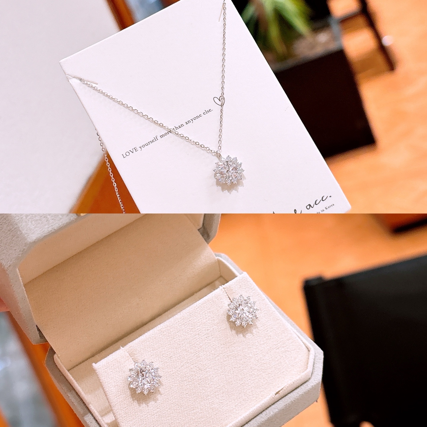 Low Allergy Silver Earrings & Necklace Set Chic Teacher's Day Gold