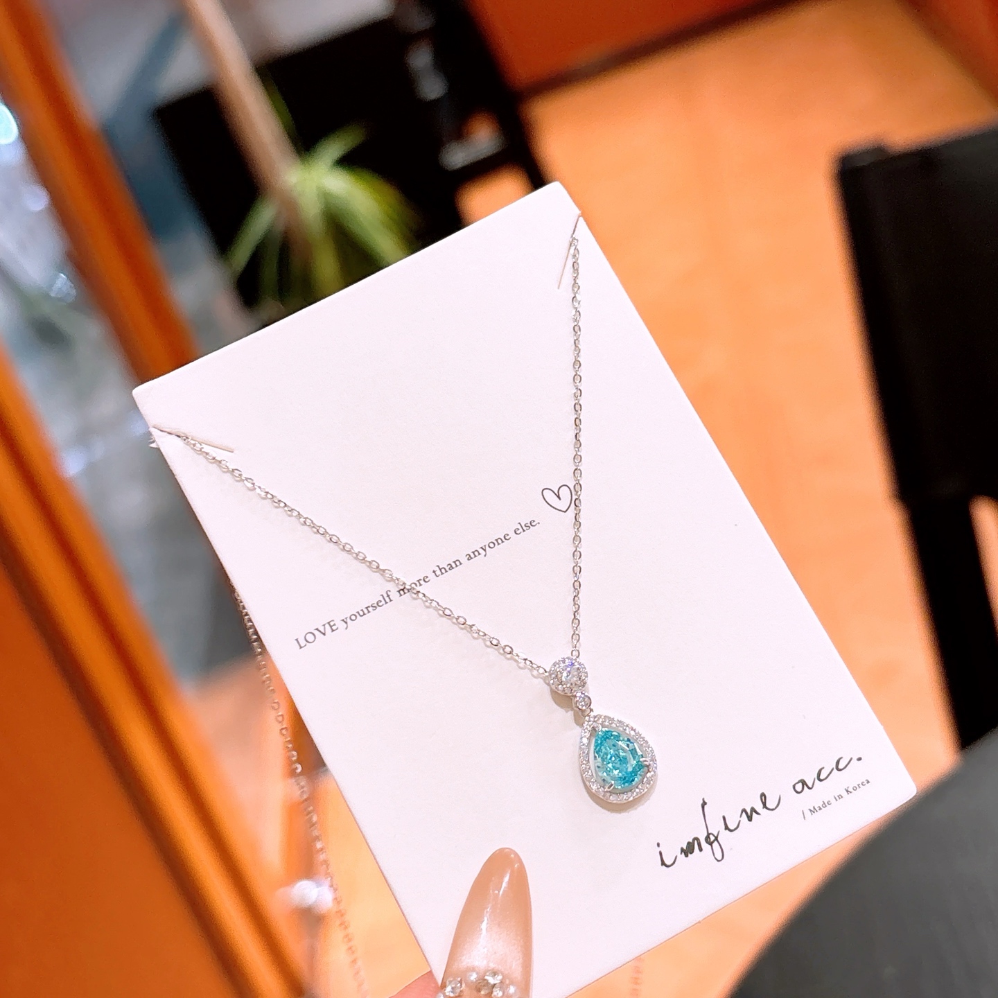 925 Silver High Carbon Diamond Necklace Forest Everyday Wear Silver