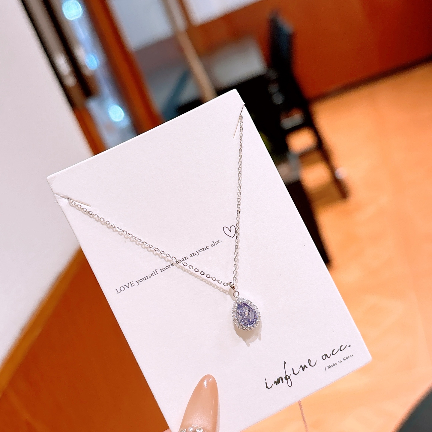 Fine Silver High Carbon Diamond Necklace Korean Style Christmas Silver