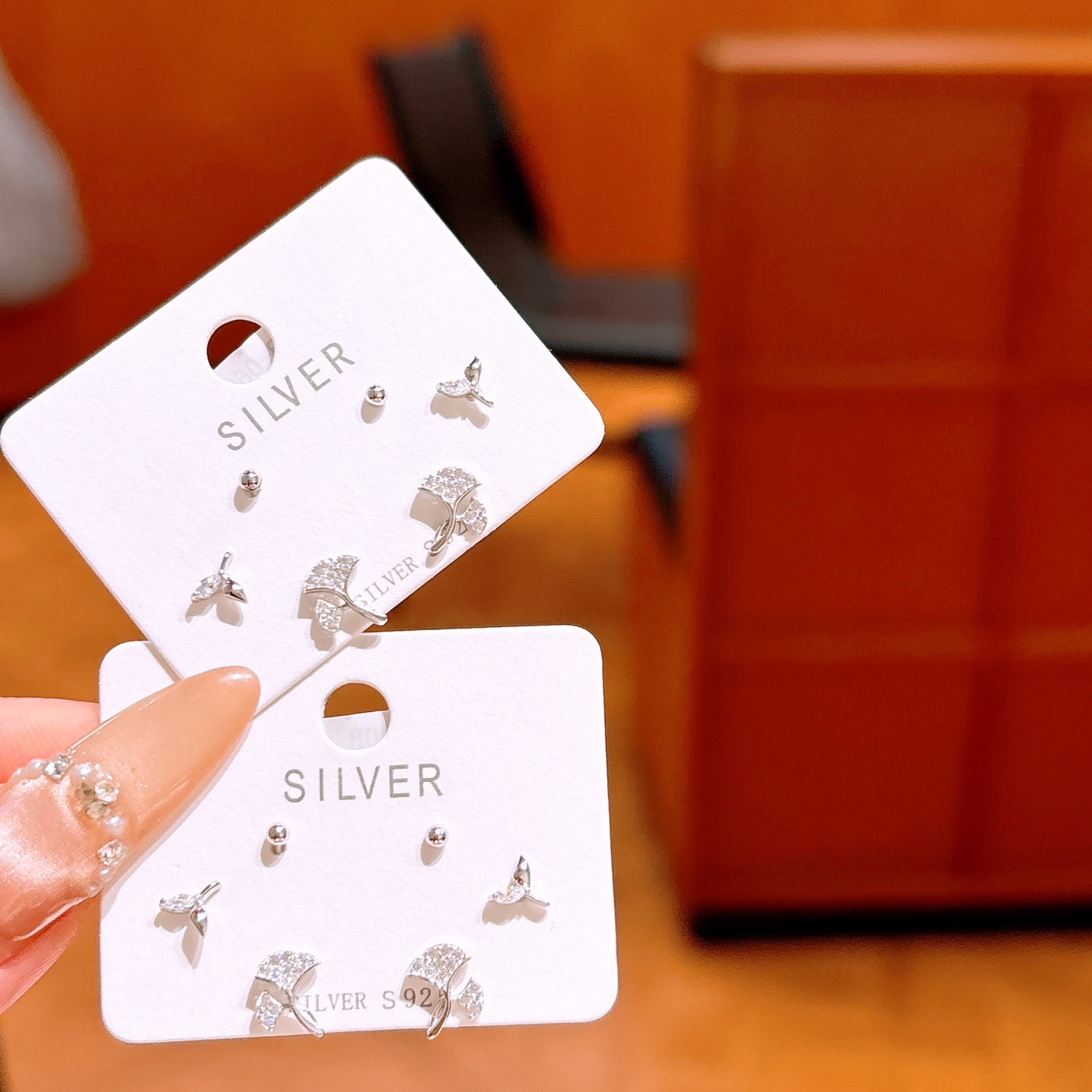 Low Allergy Silver Earrings Sweet & Cool Spring Festival Gold