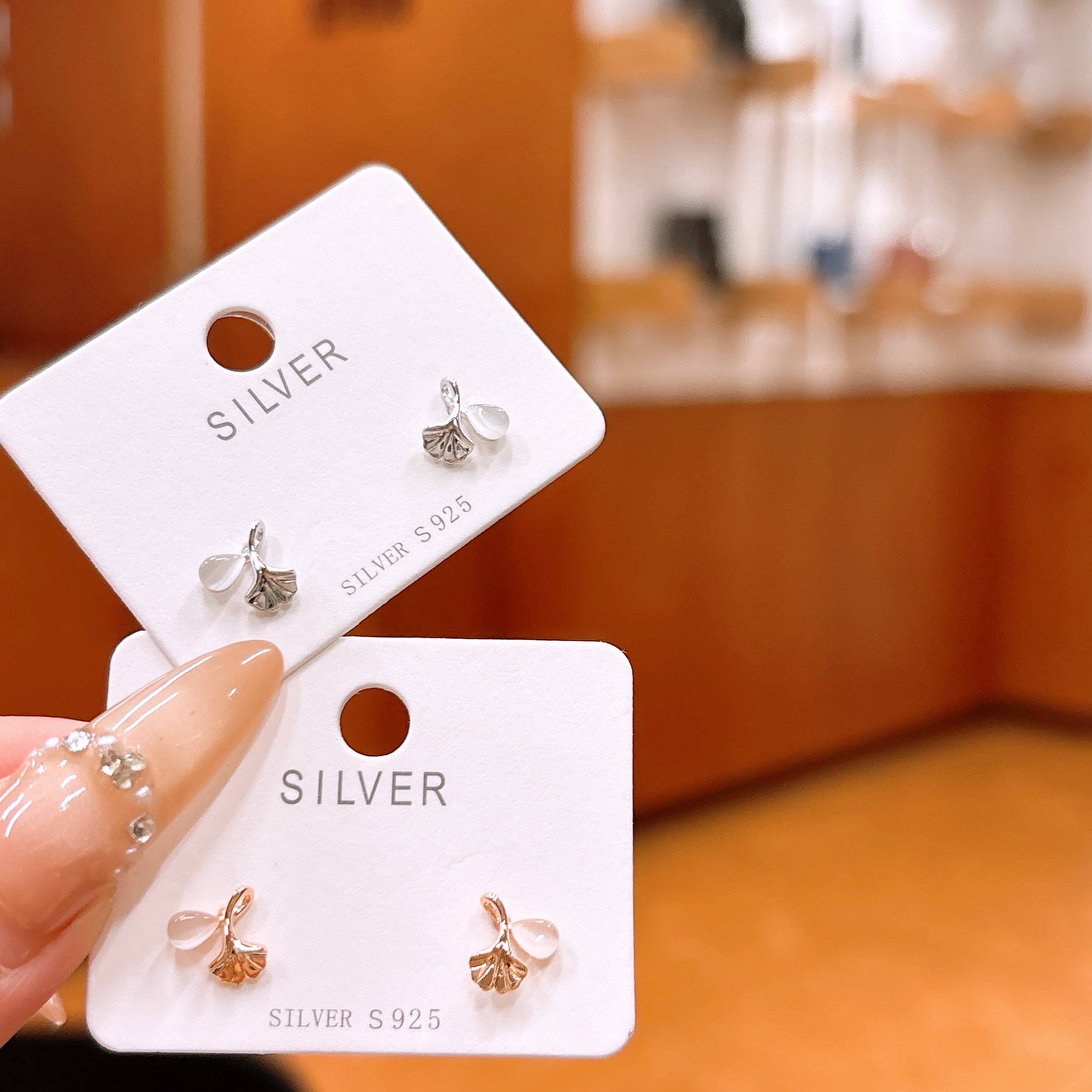 Solid Silver Earrings Korean Style Housewarming Silver